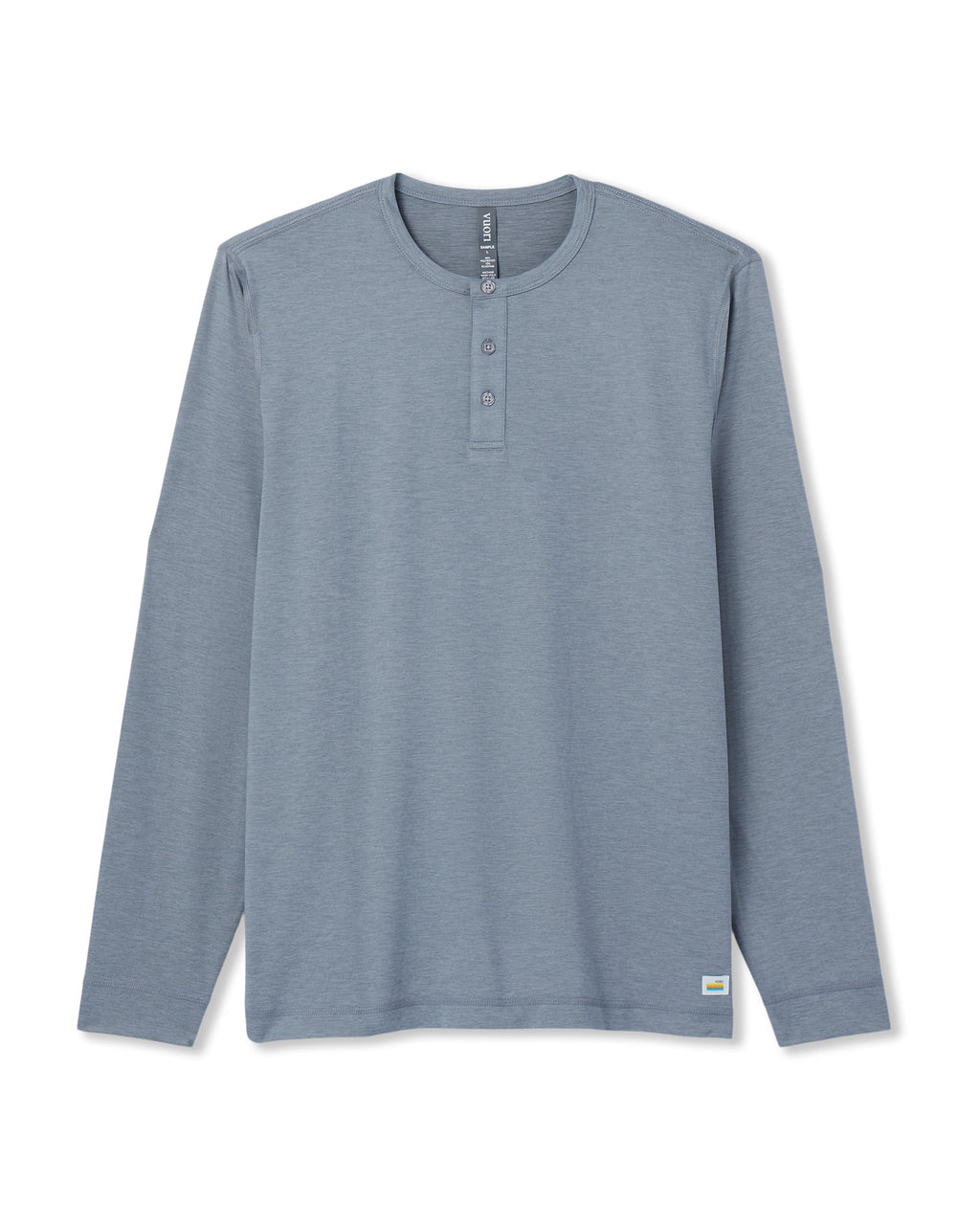 Long Sleeve Ease Performance Henley | Dusty Blue Heather