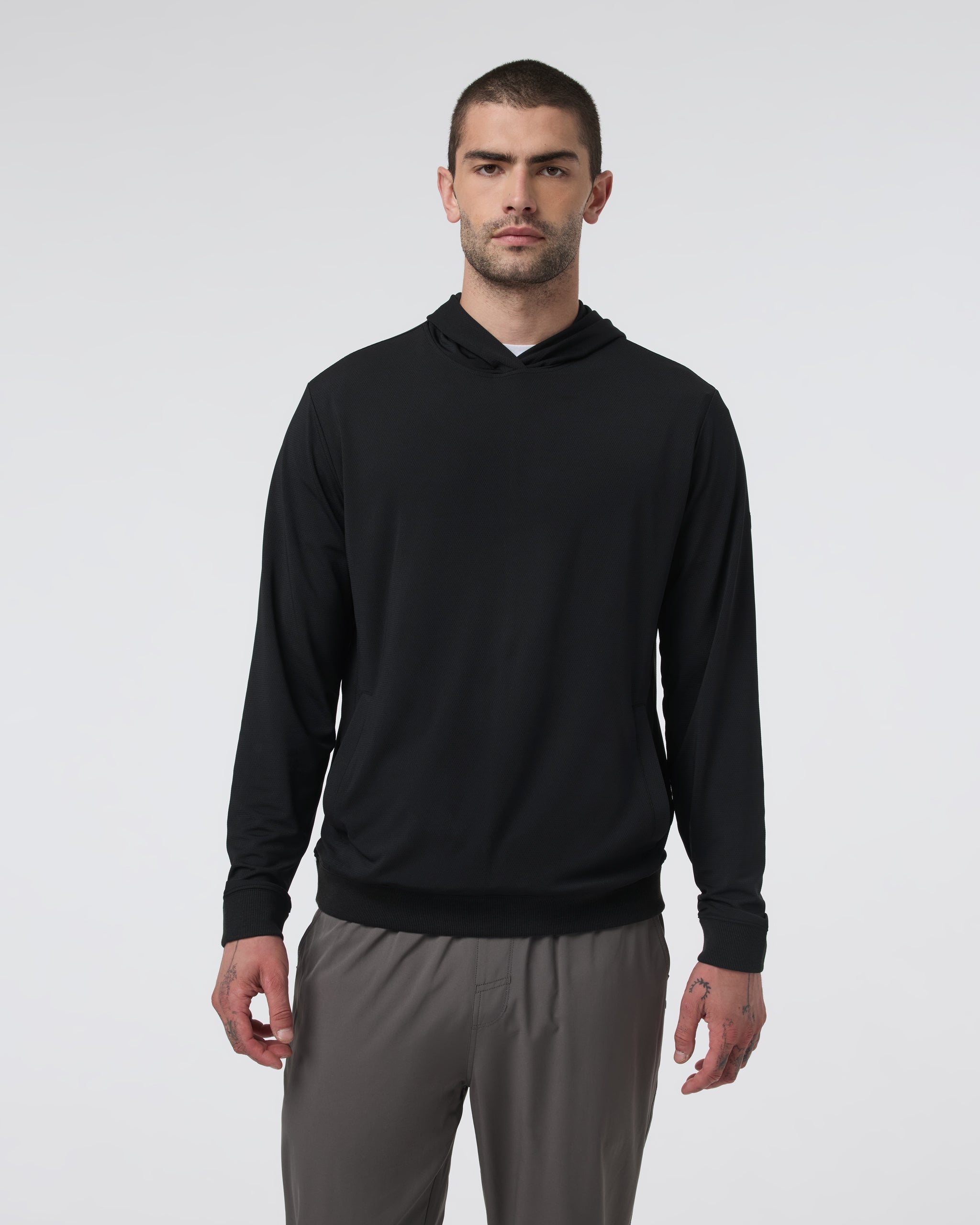 Double Mesh Hoodie | Black