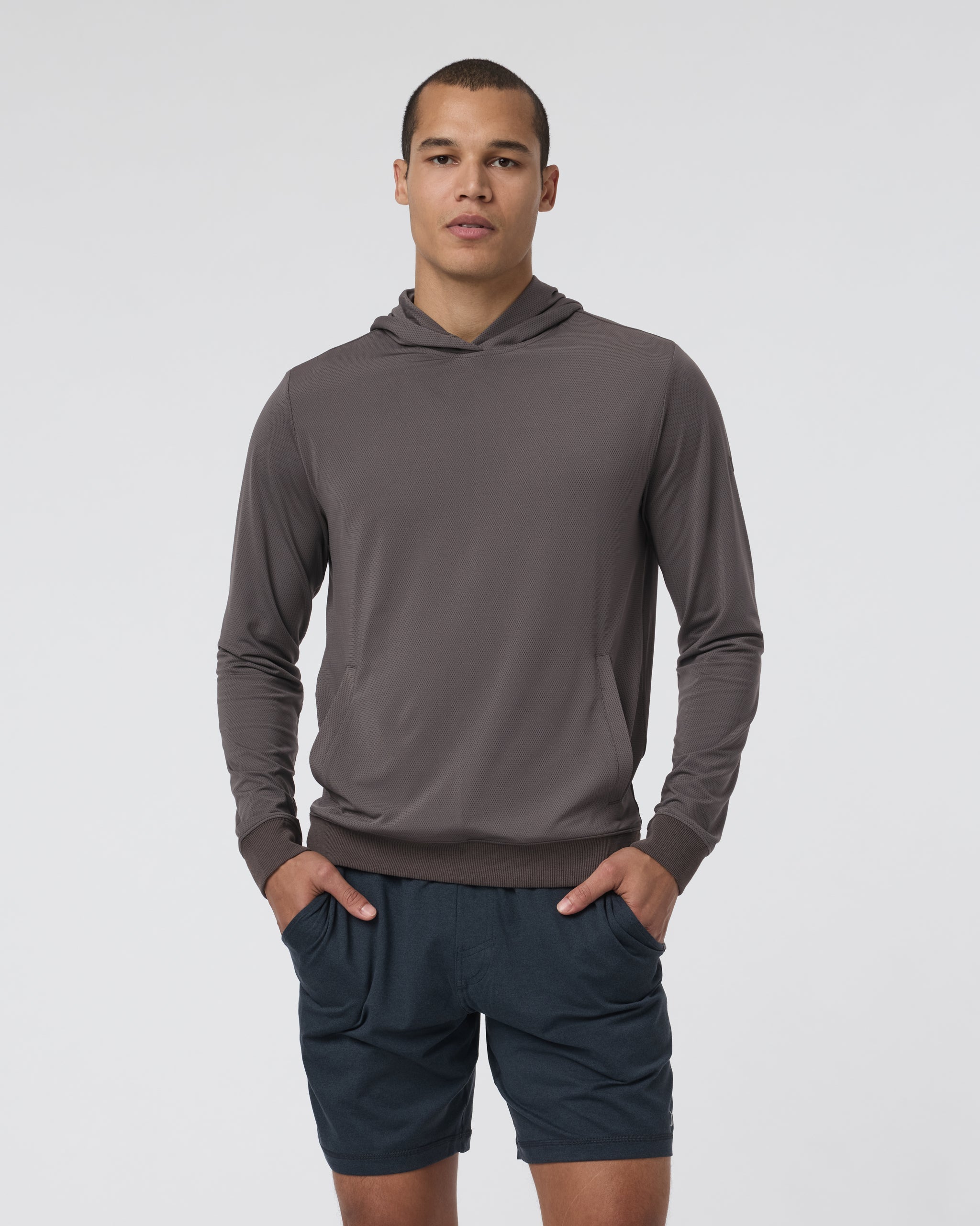 Double Mesh Hoodie | Warm Grey