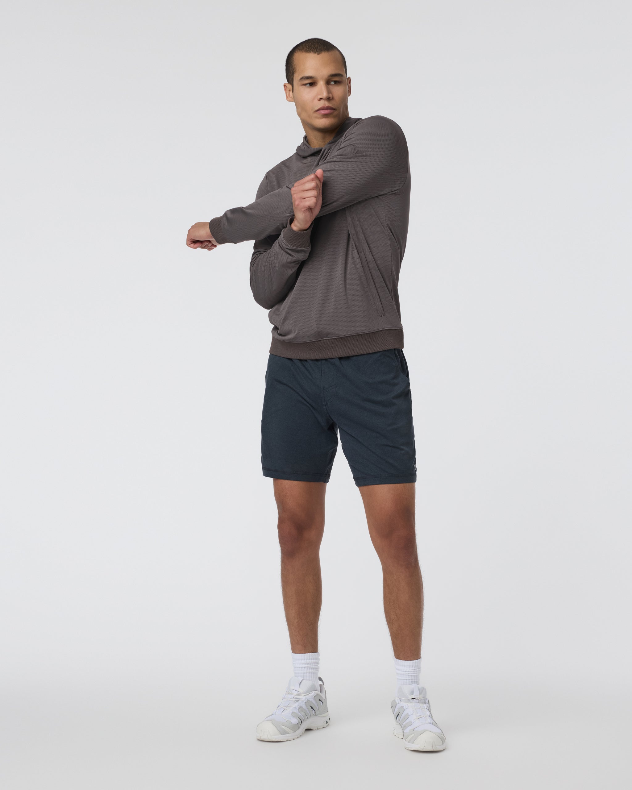 Double Mesh Hoodie | Warm Grey