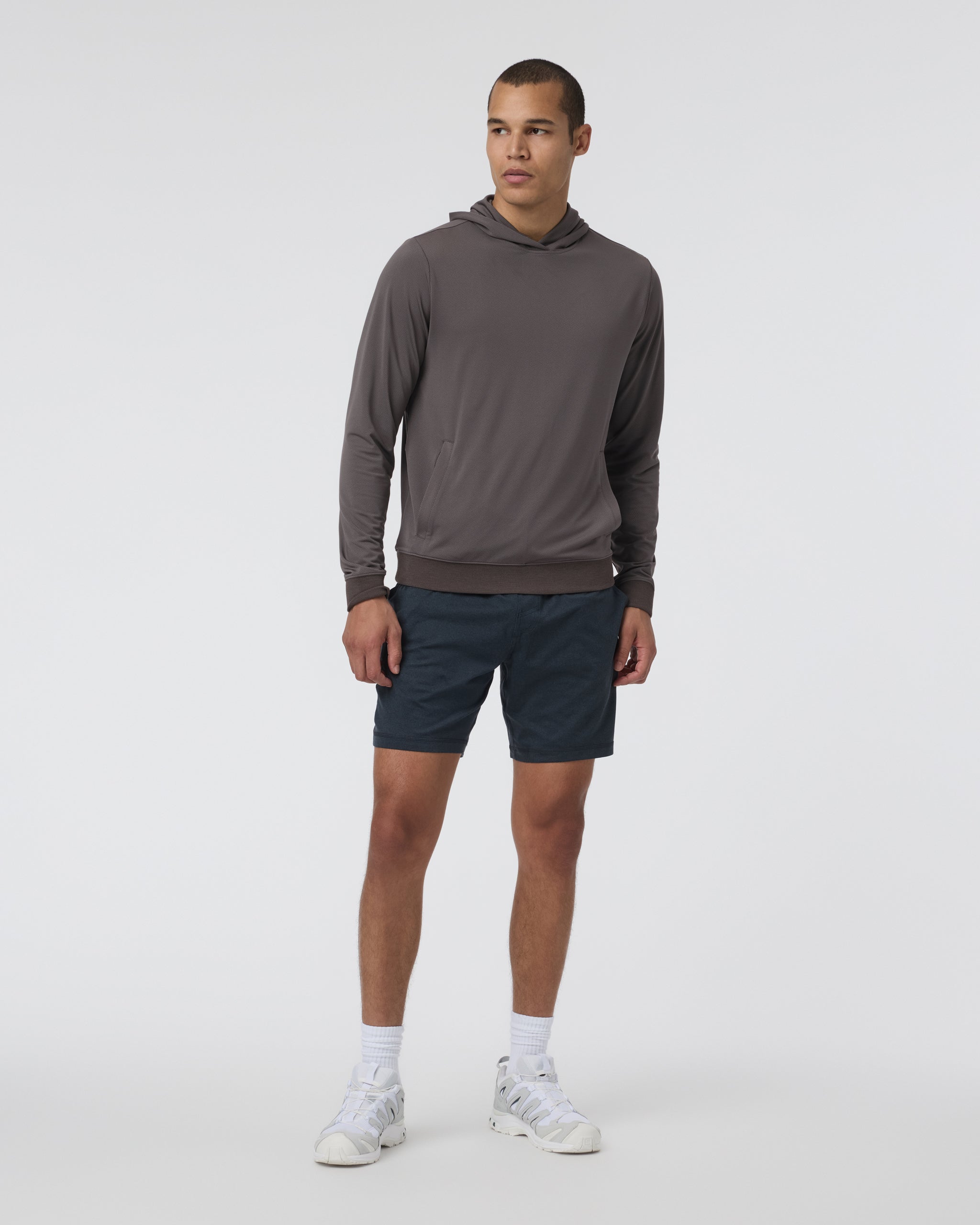Double Mesh Hoodie | Warm Grey