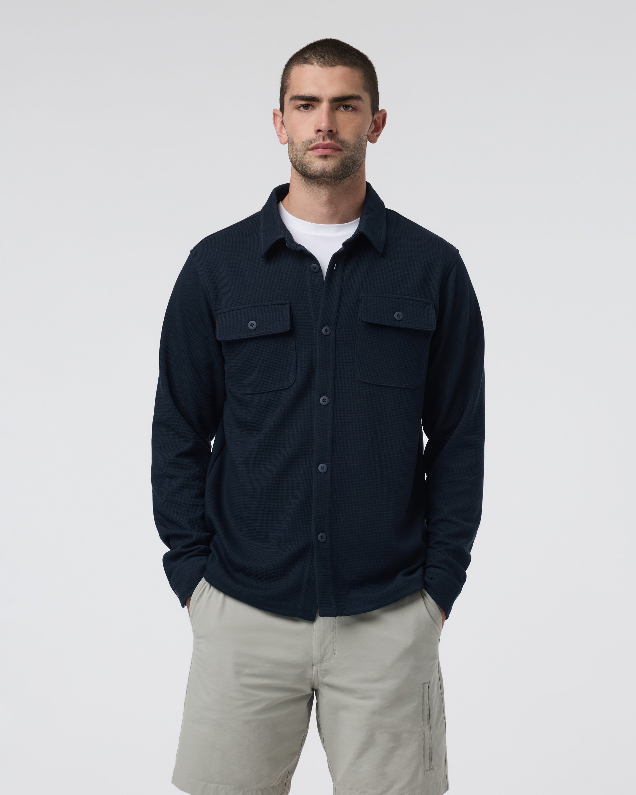 Waffle Shirt Jacket | Ink