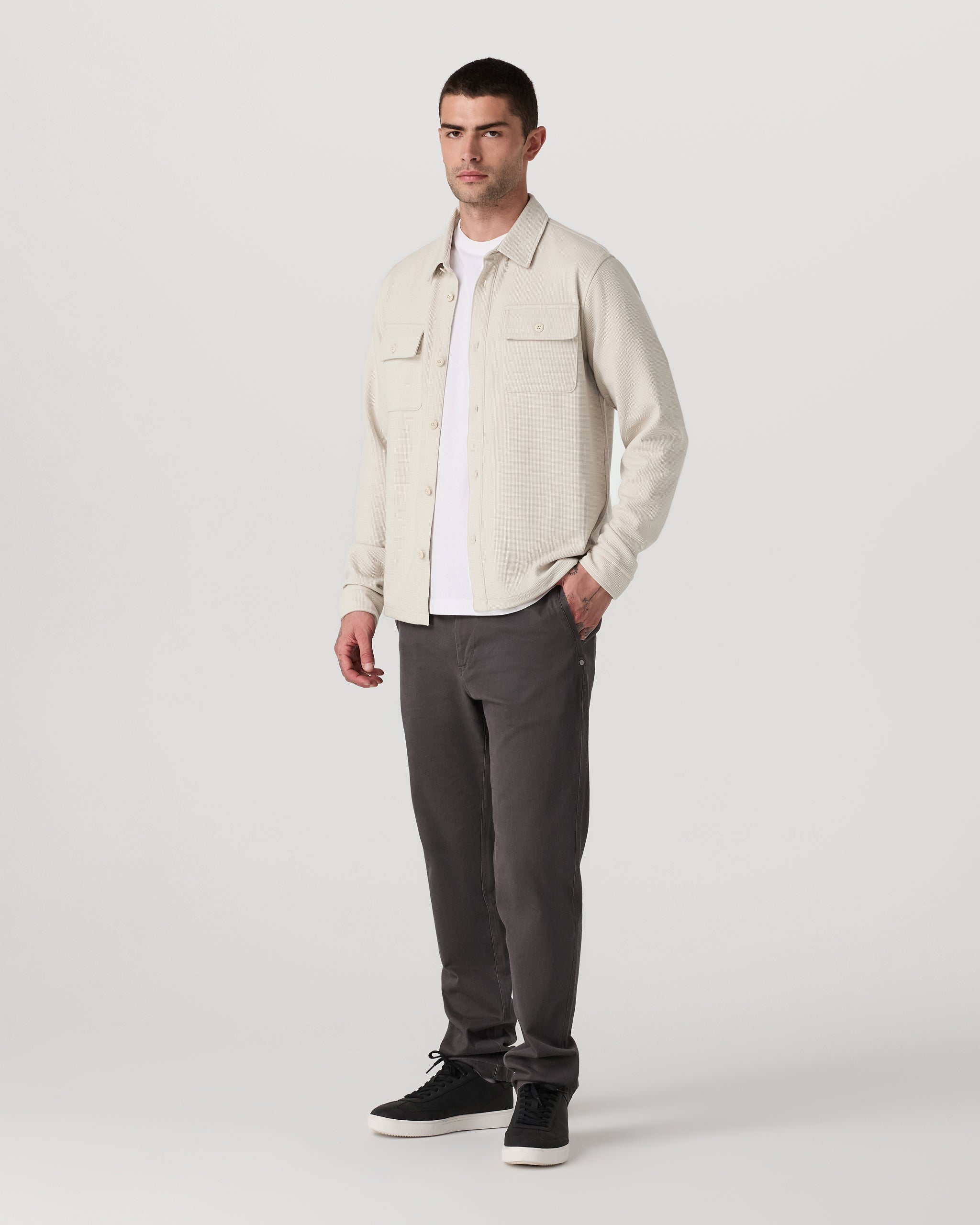 Waffle Shirt Jacket | Mushroom