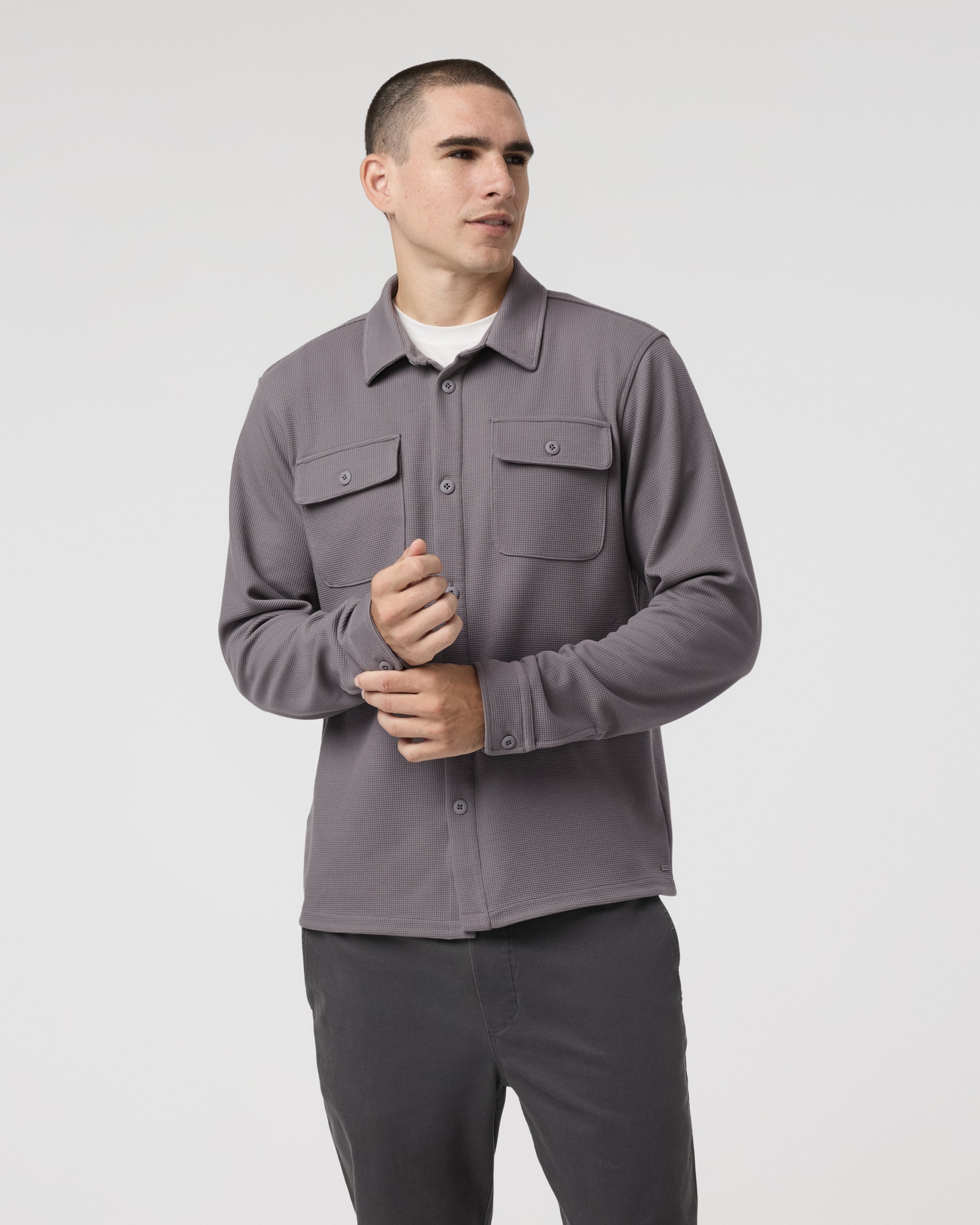 Waffle Shirt Jacket | Shiitake