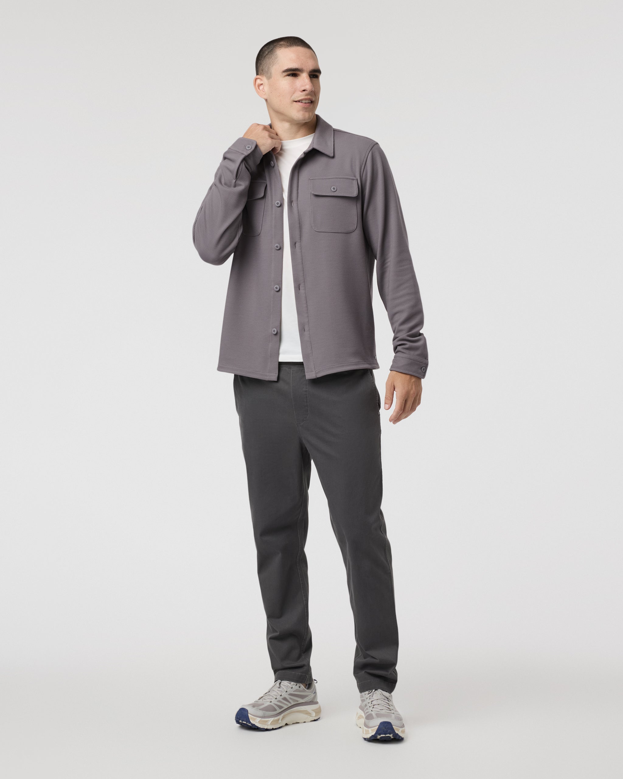 Waffle Shirt Jacket | Shiitake