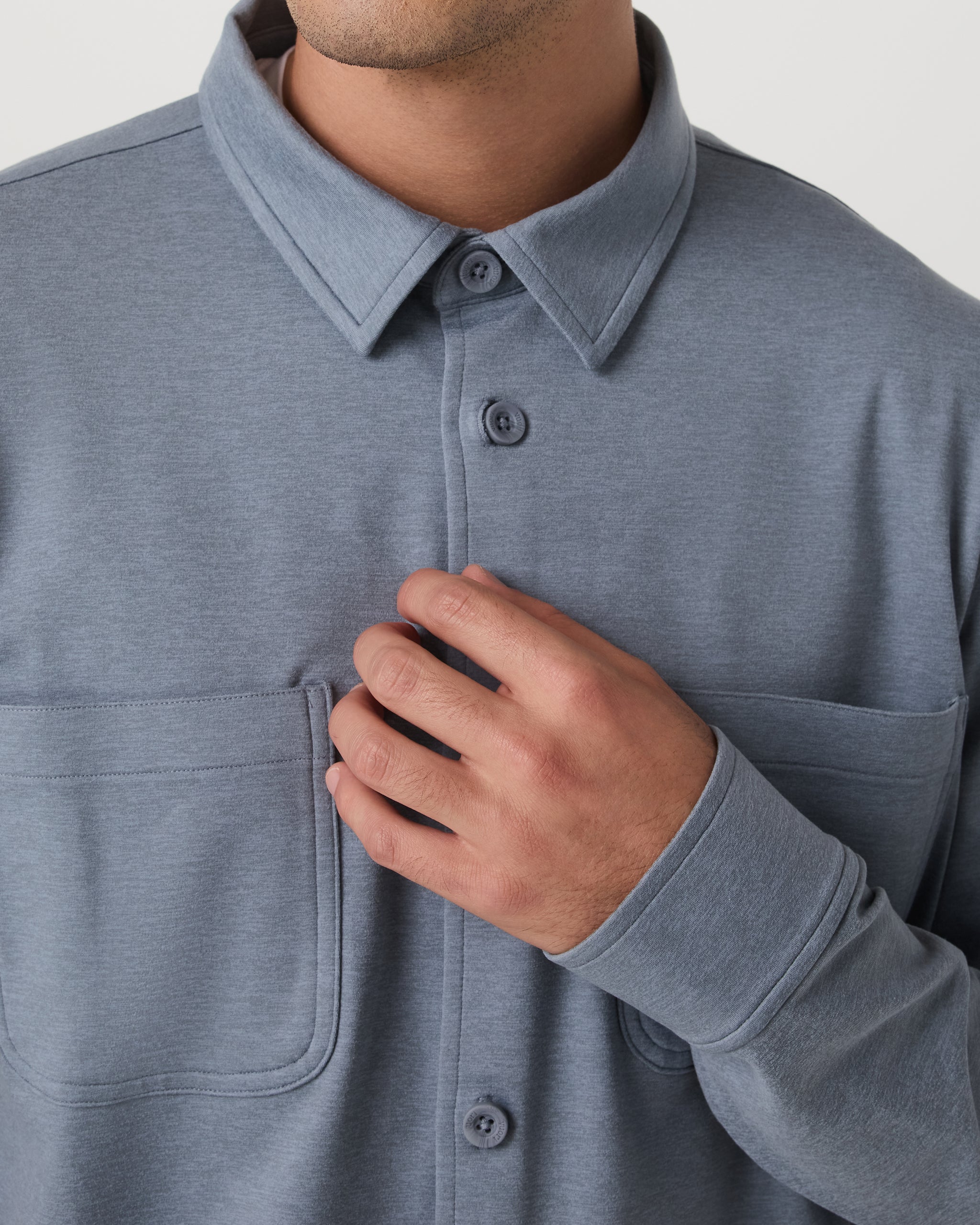 Coronado Shirt Jacket | Slate Blue Heather