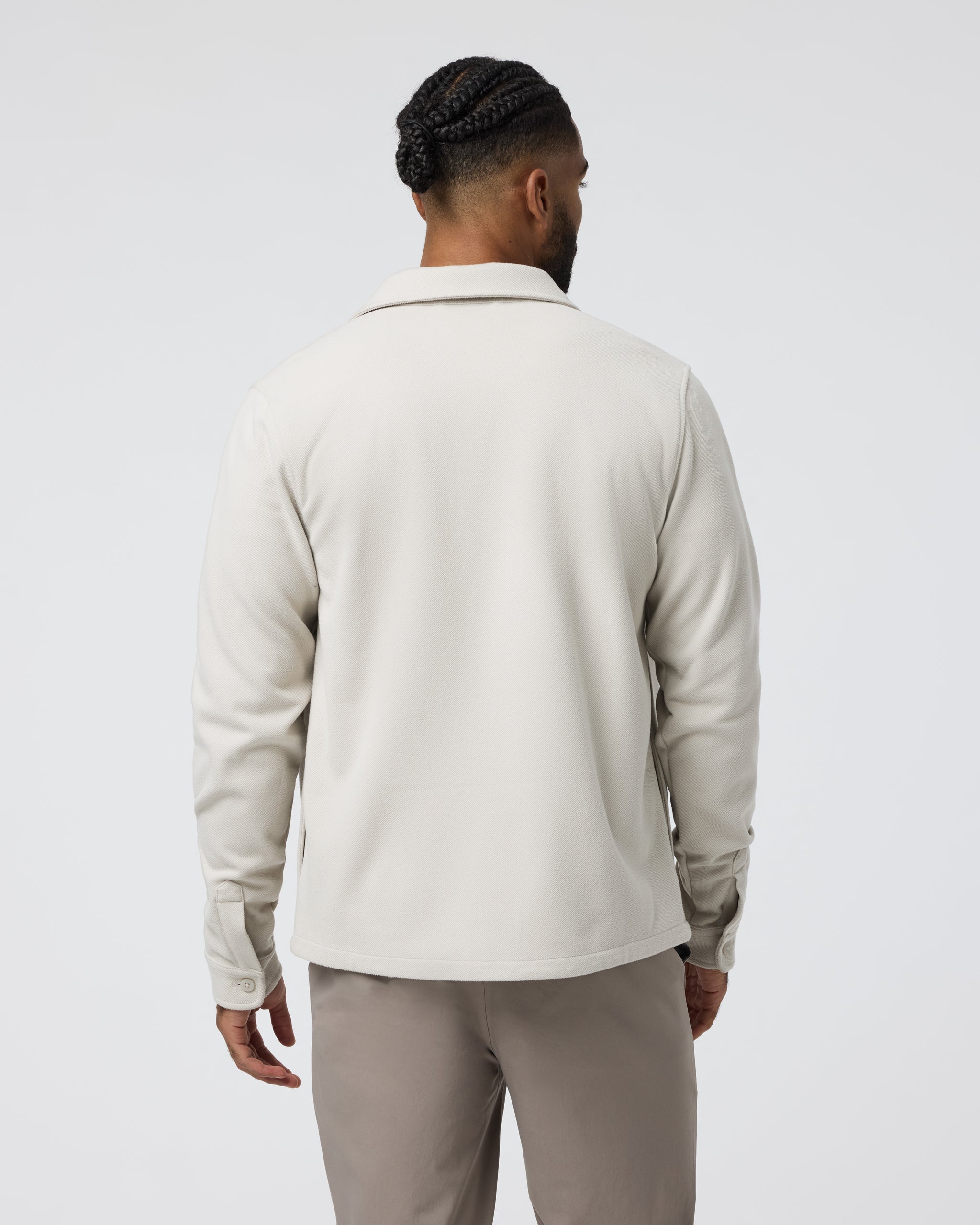 Beldon Shirt Jacket Knit Twill | Oatmeal
