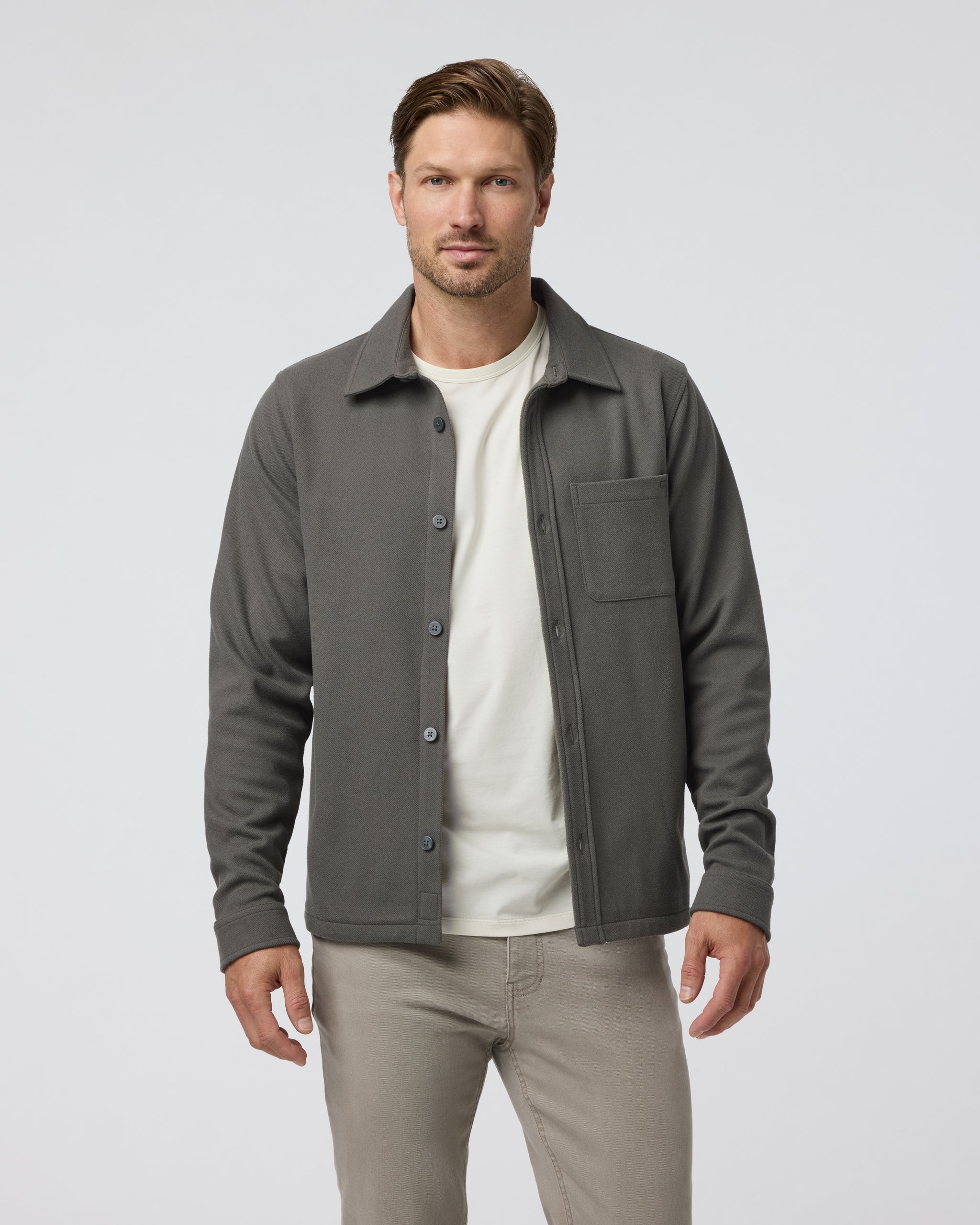 Beldon Shirt Jacket Knit Twill | Oregano