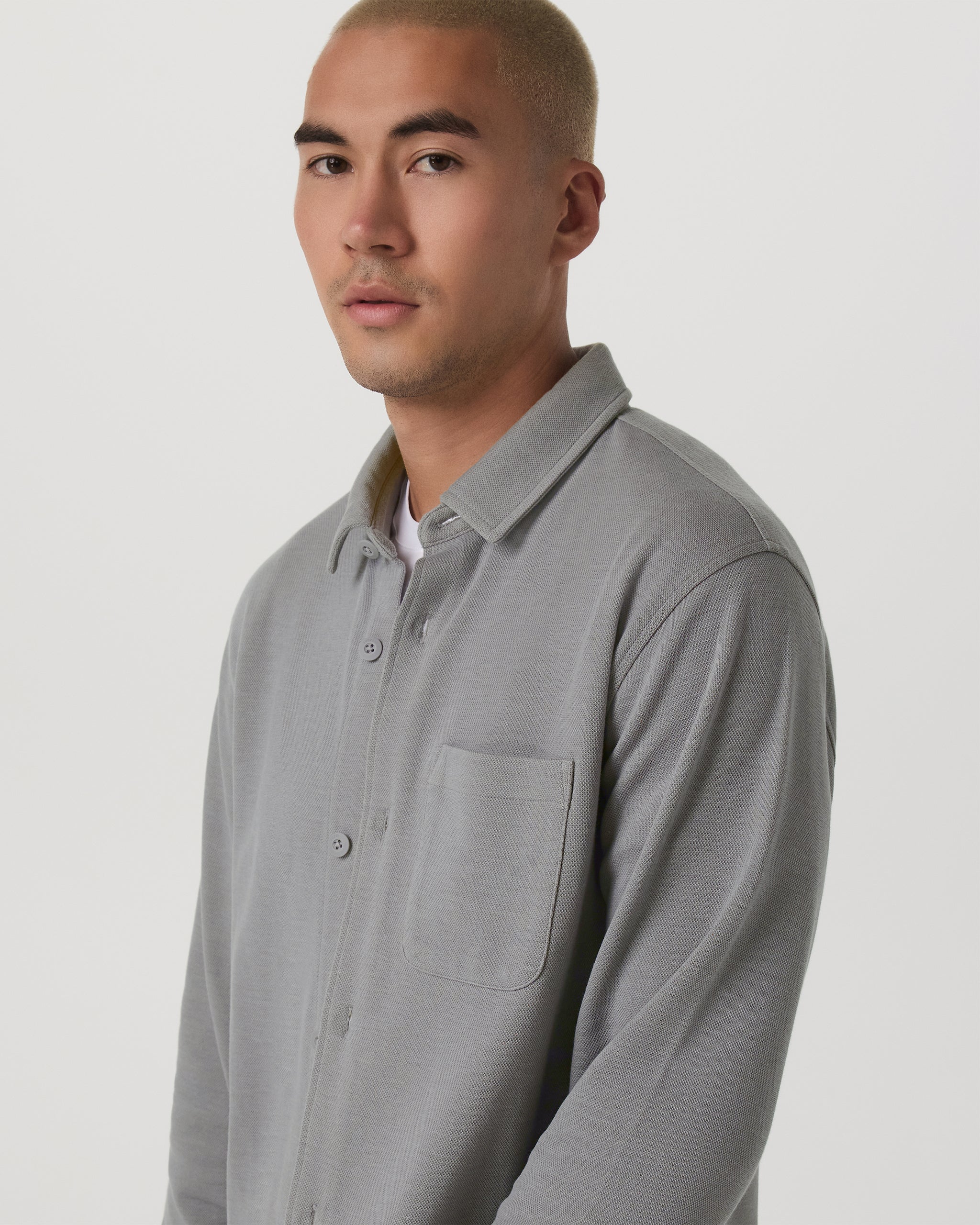 Long Sleeve Jeffreys Button Down Overshirt | Grey