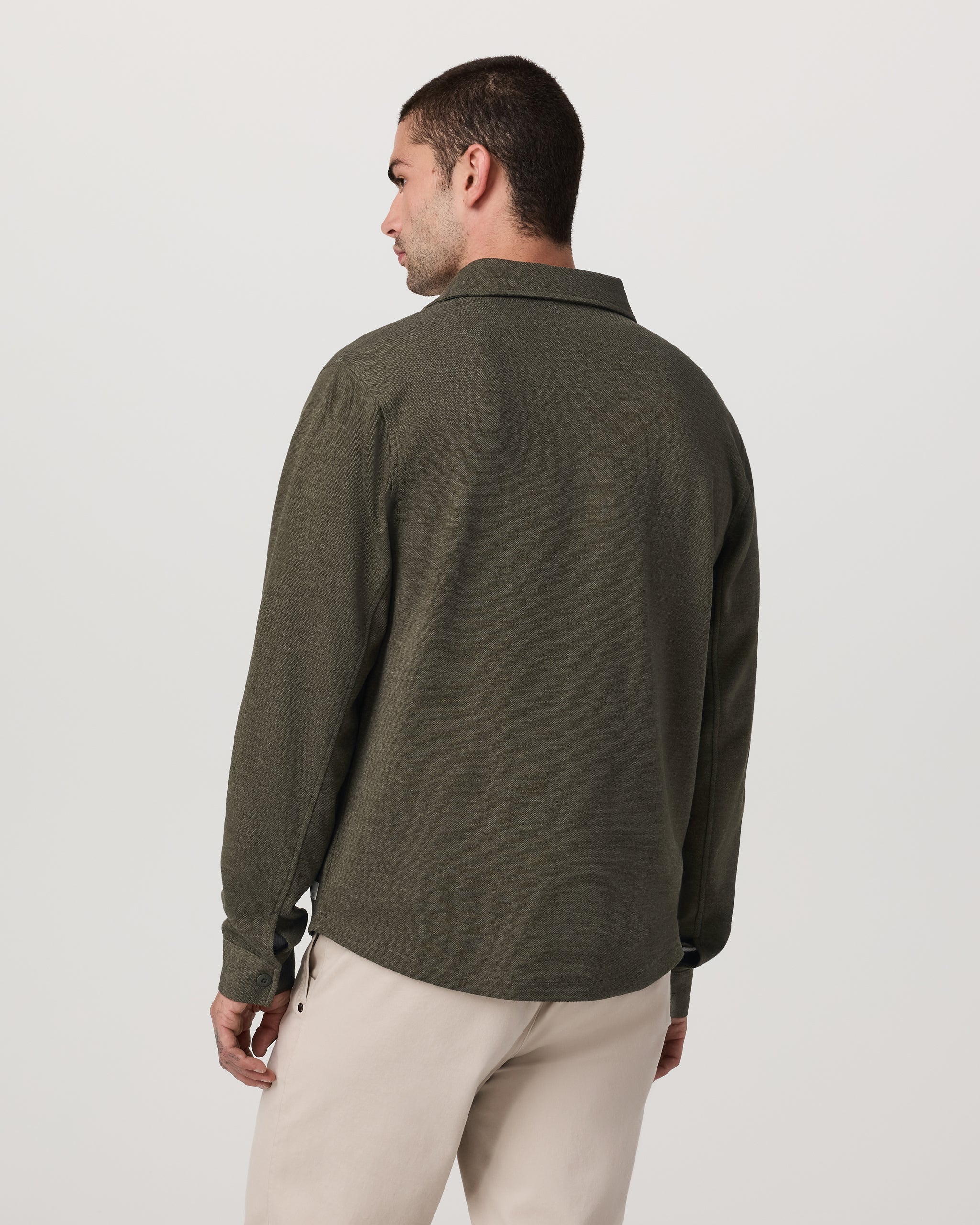 Long Sleeve Jeffreys Button Down Overshirt | Olive Heather
