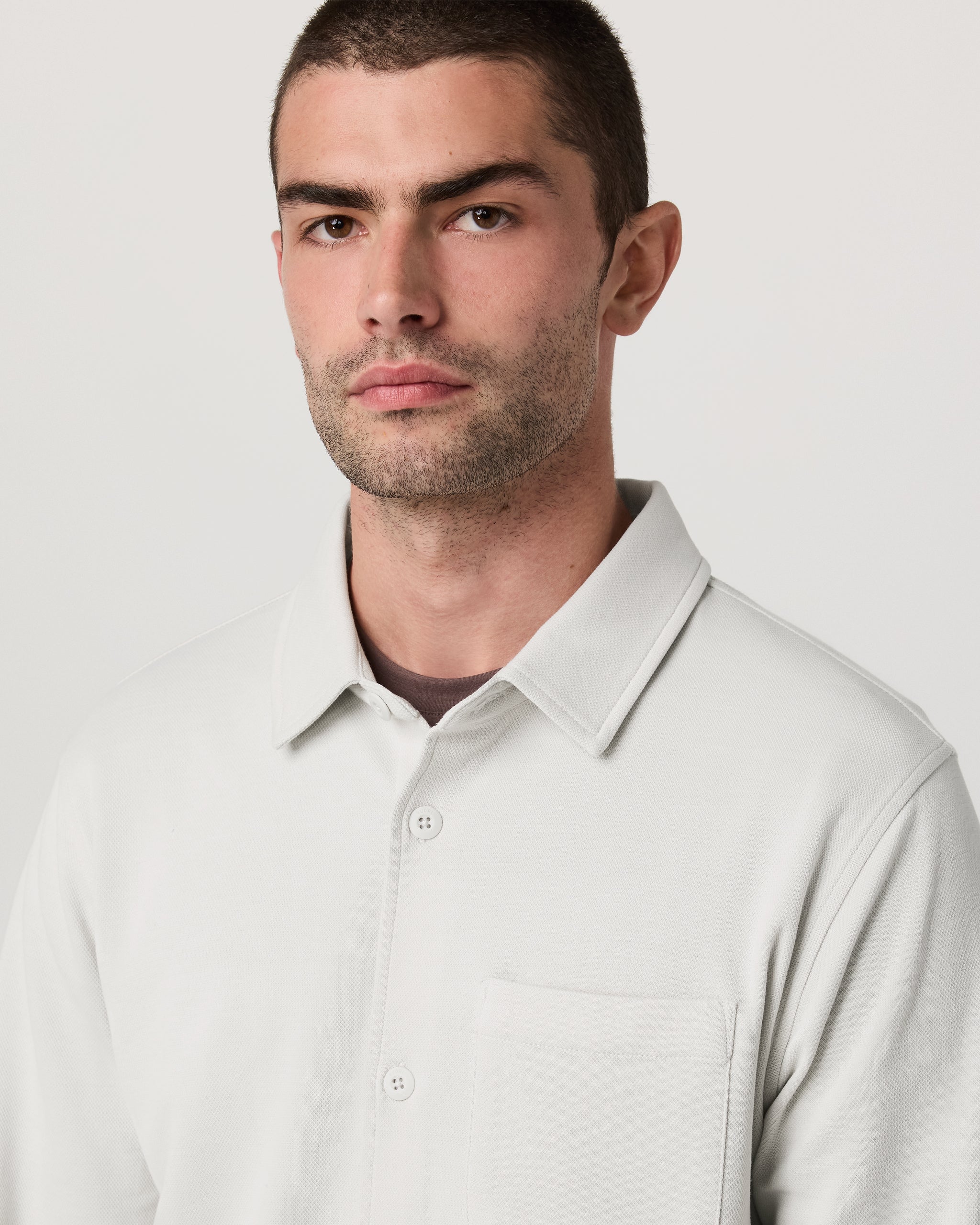 Long Sleeve Jeffreys Button Down Overshirt | Winter Grey Heather