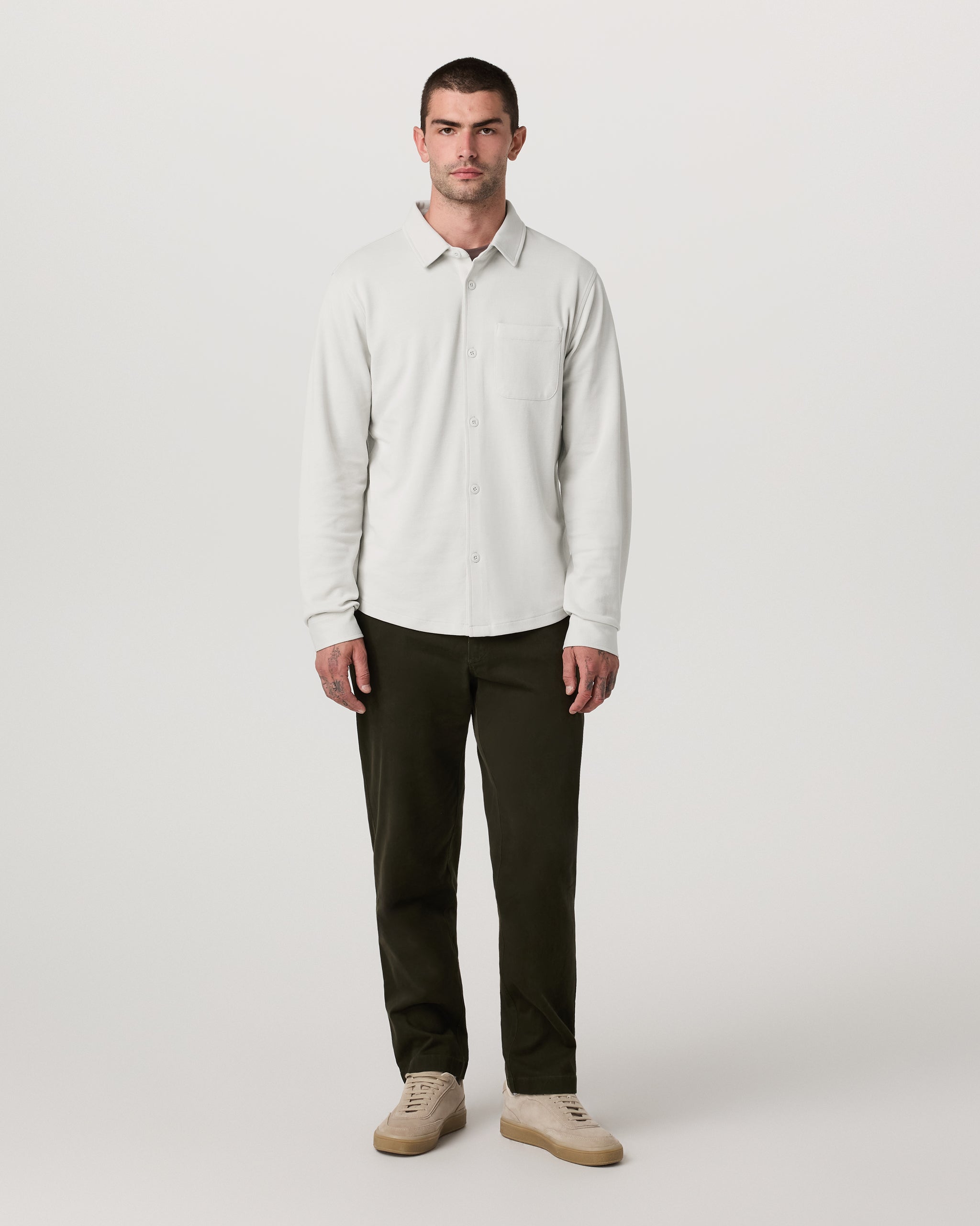 Long Sleeve Jeffreys Button Down Overshirt | Winter Grey Heather