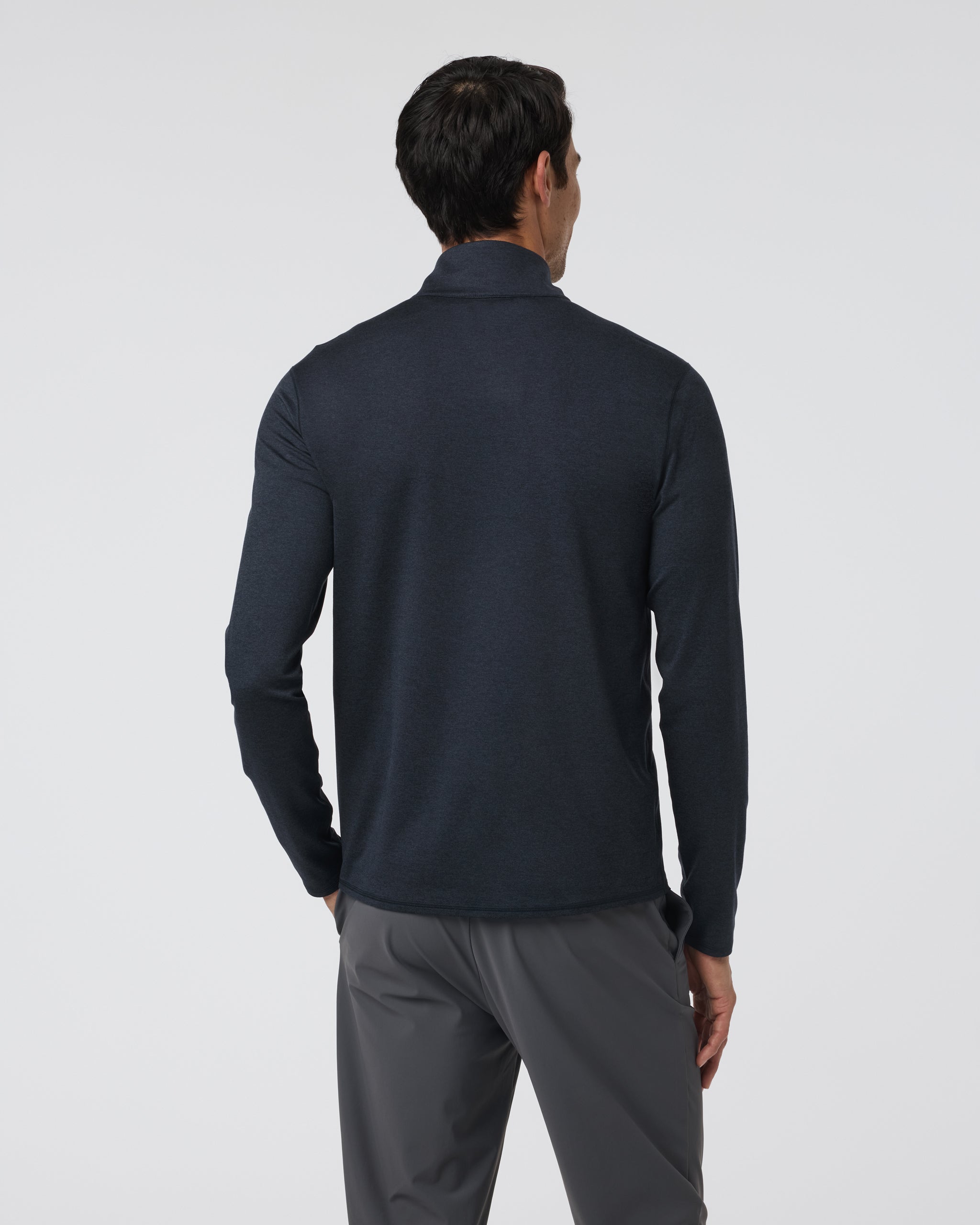 Ponto Half Zip Mock Neck | Ink Heather