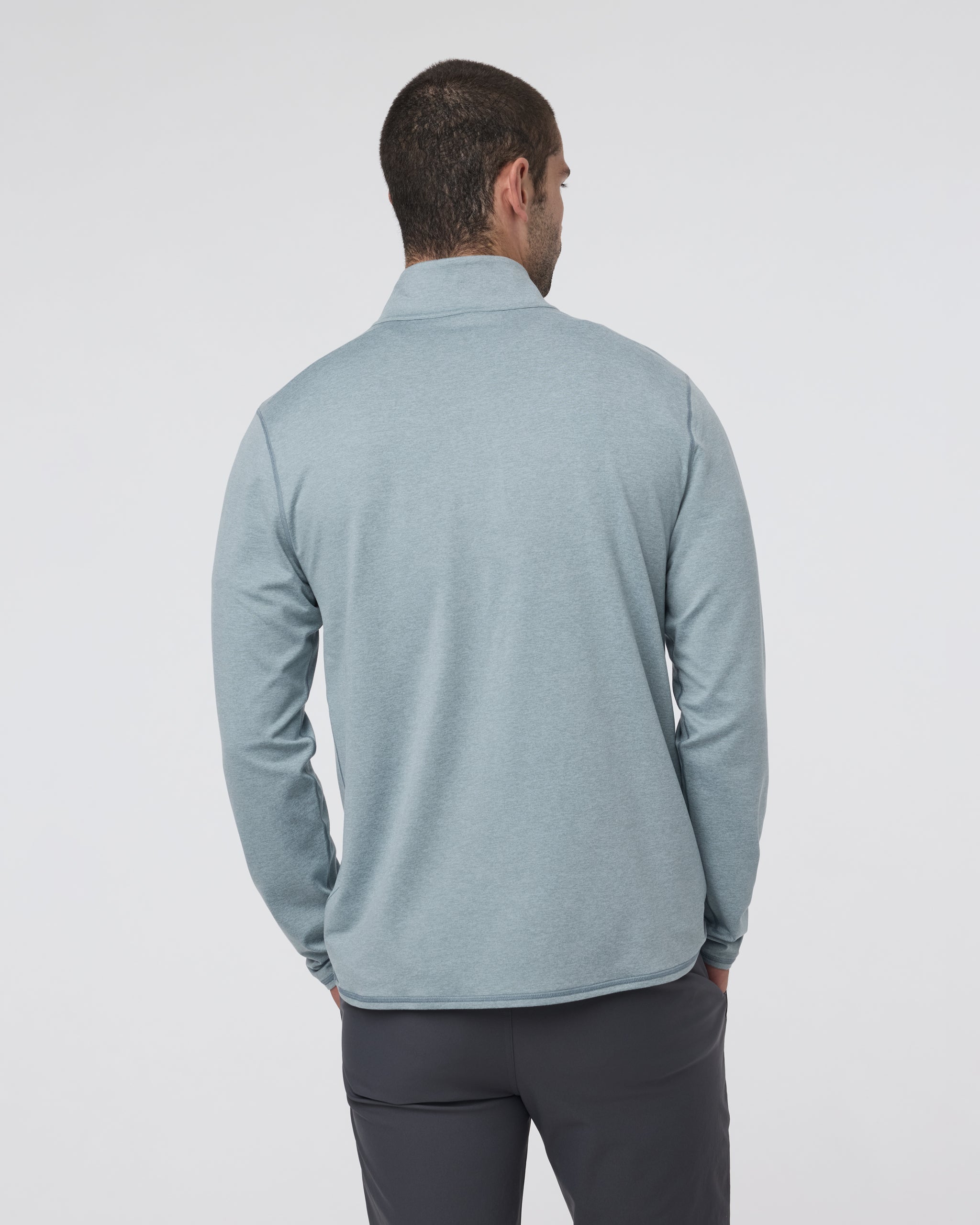 Ponto Half Zip Mock Neck | Dusty Blue Heather