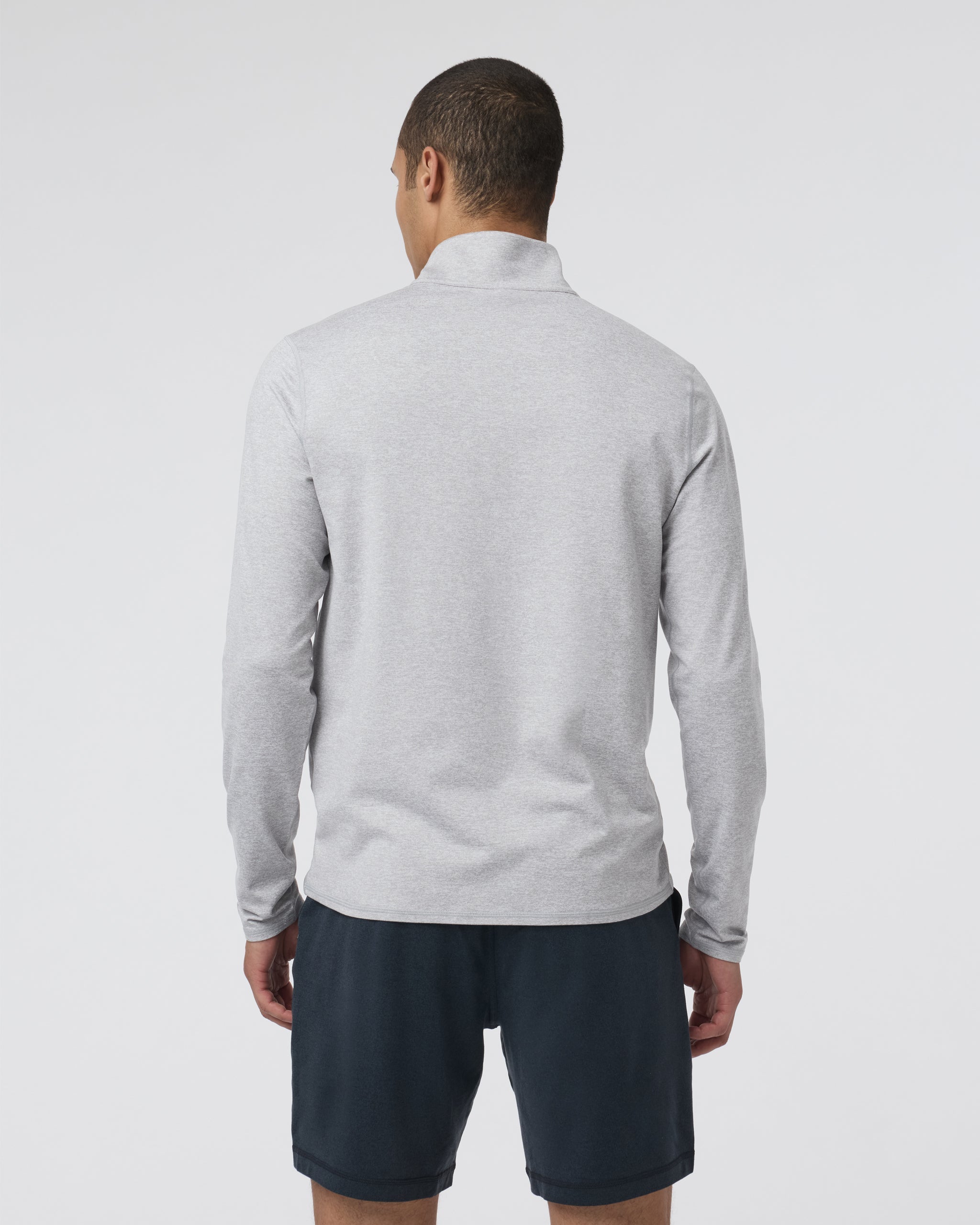 Ponto Half Zip Mock Neck | Light Heather Grey