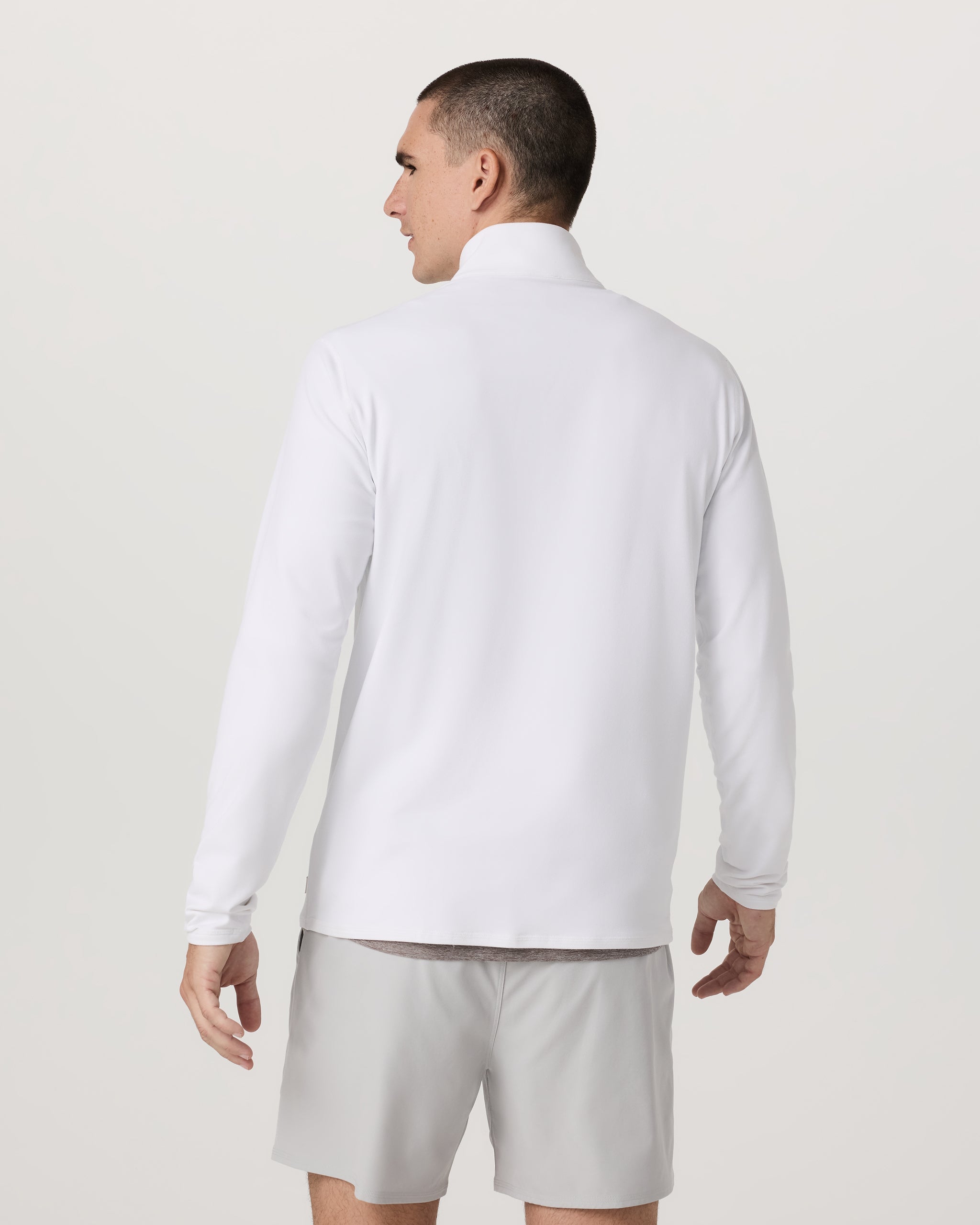 Ponto Half Zip Mock Neck | White