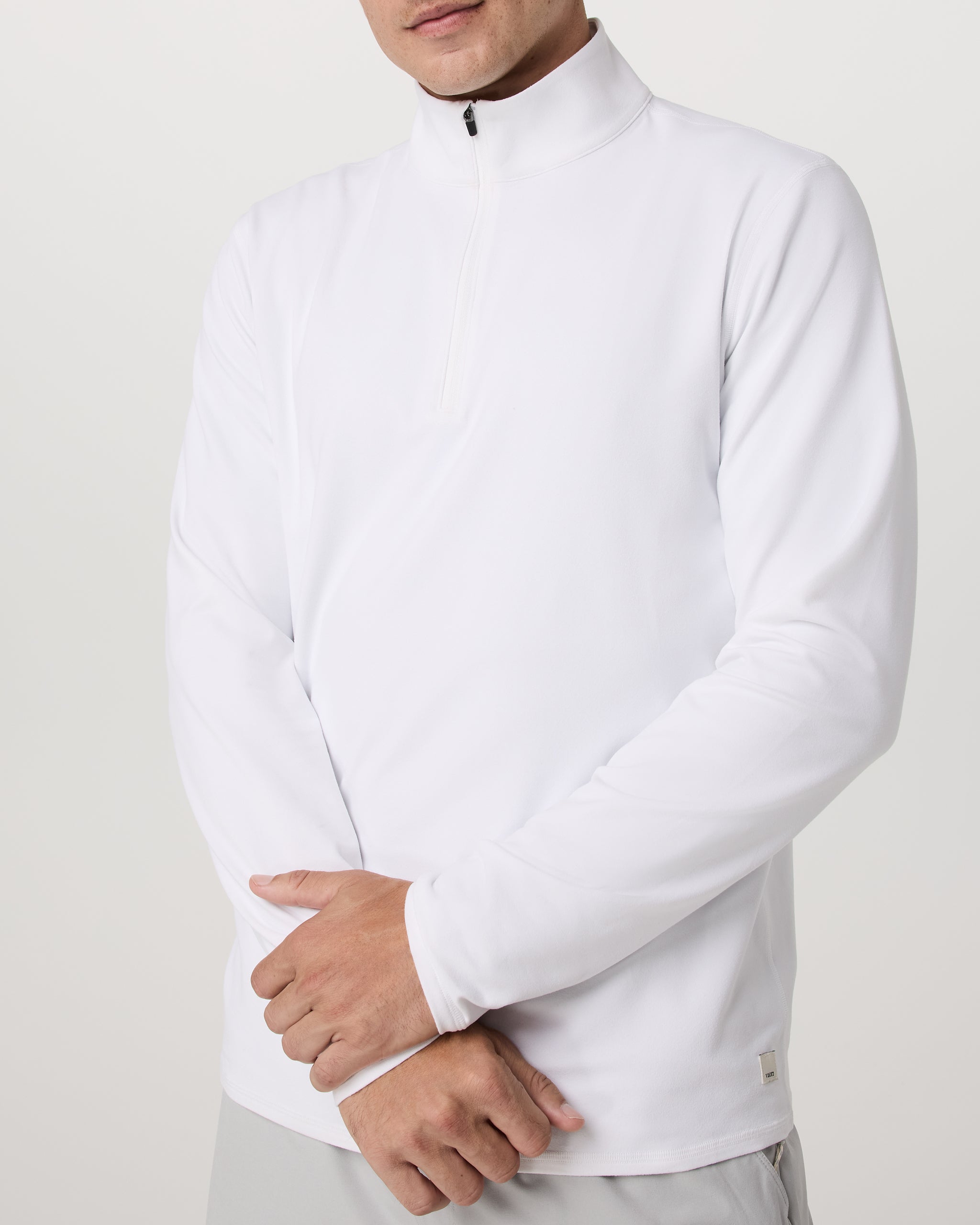 Ponto Half Zip Mock Neck | White
