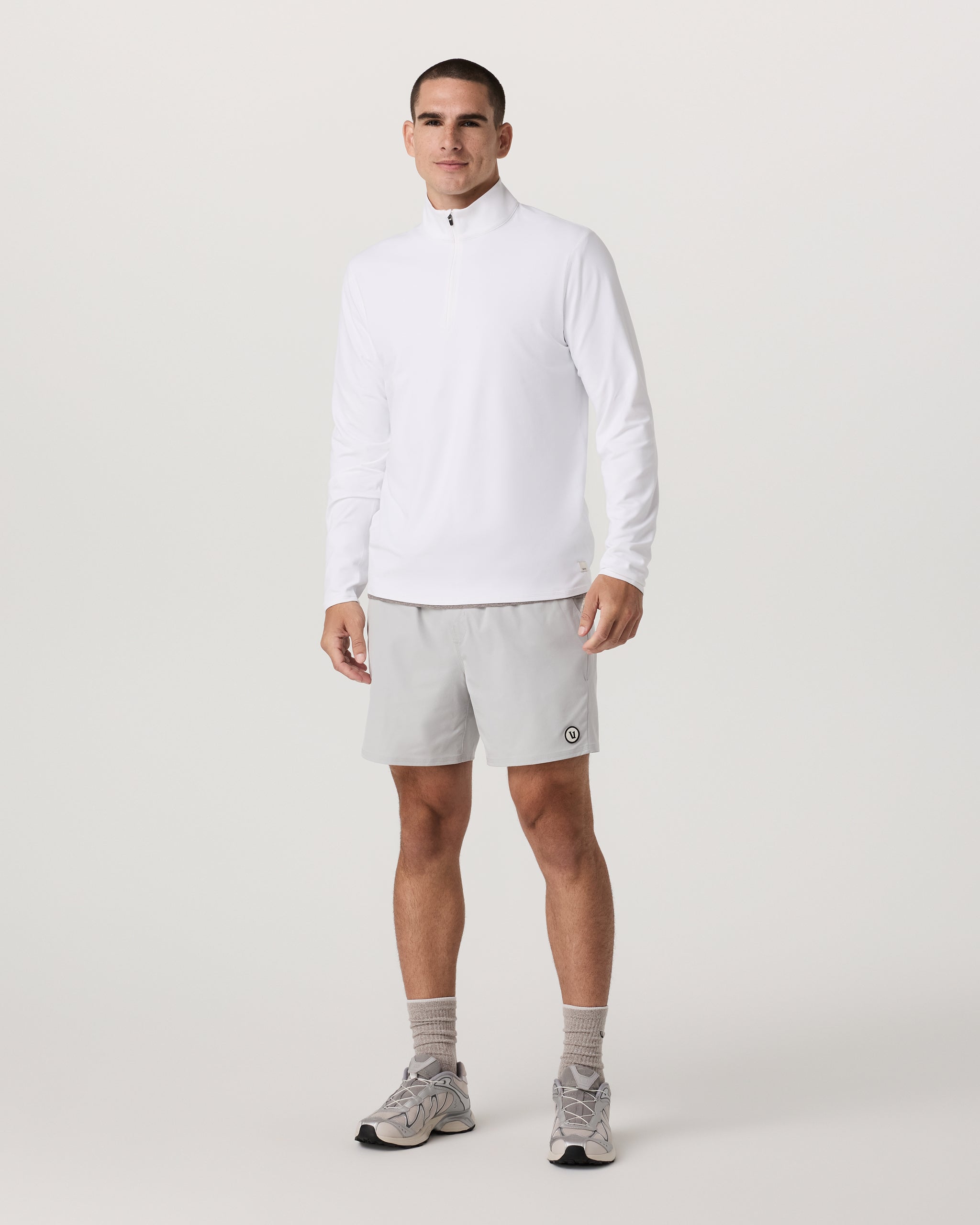 Ponto Half Zip Mock Neck | White