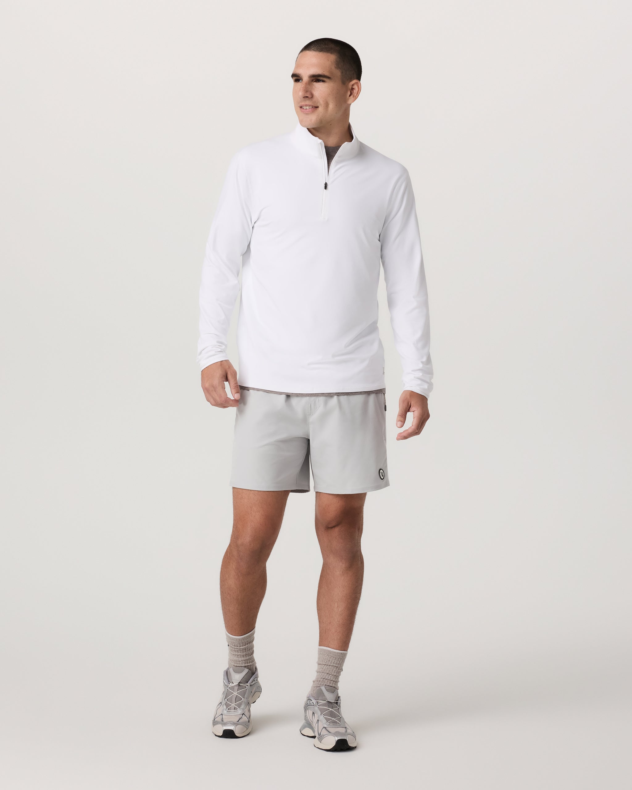 Ponto Half Zip Mock Neck | White