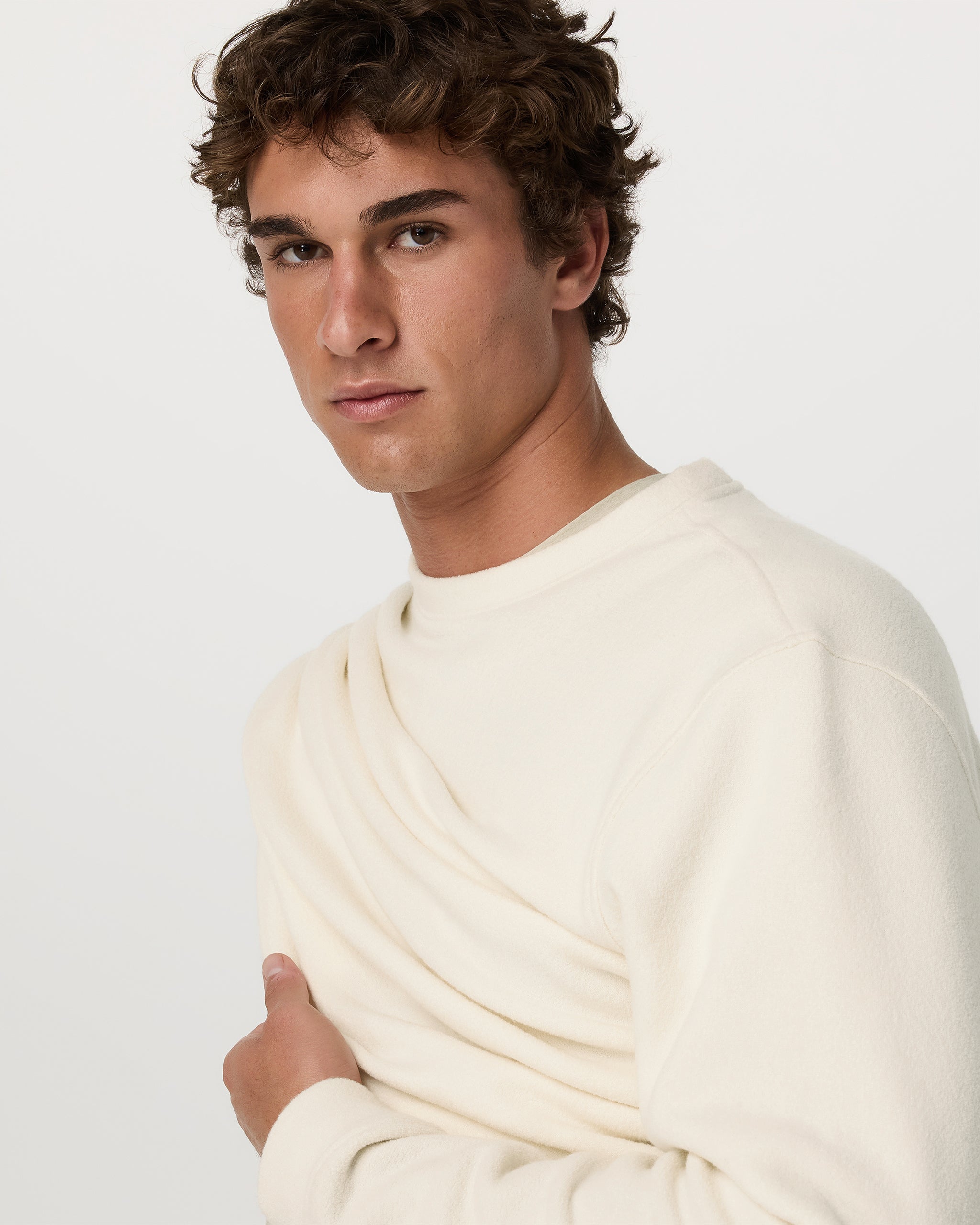 Beach Fleece Crew | Bone Heather