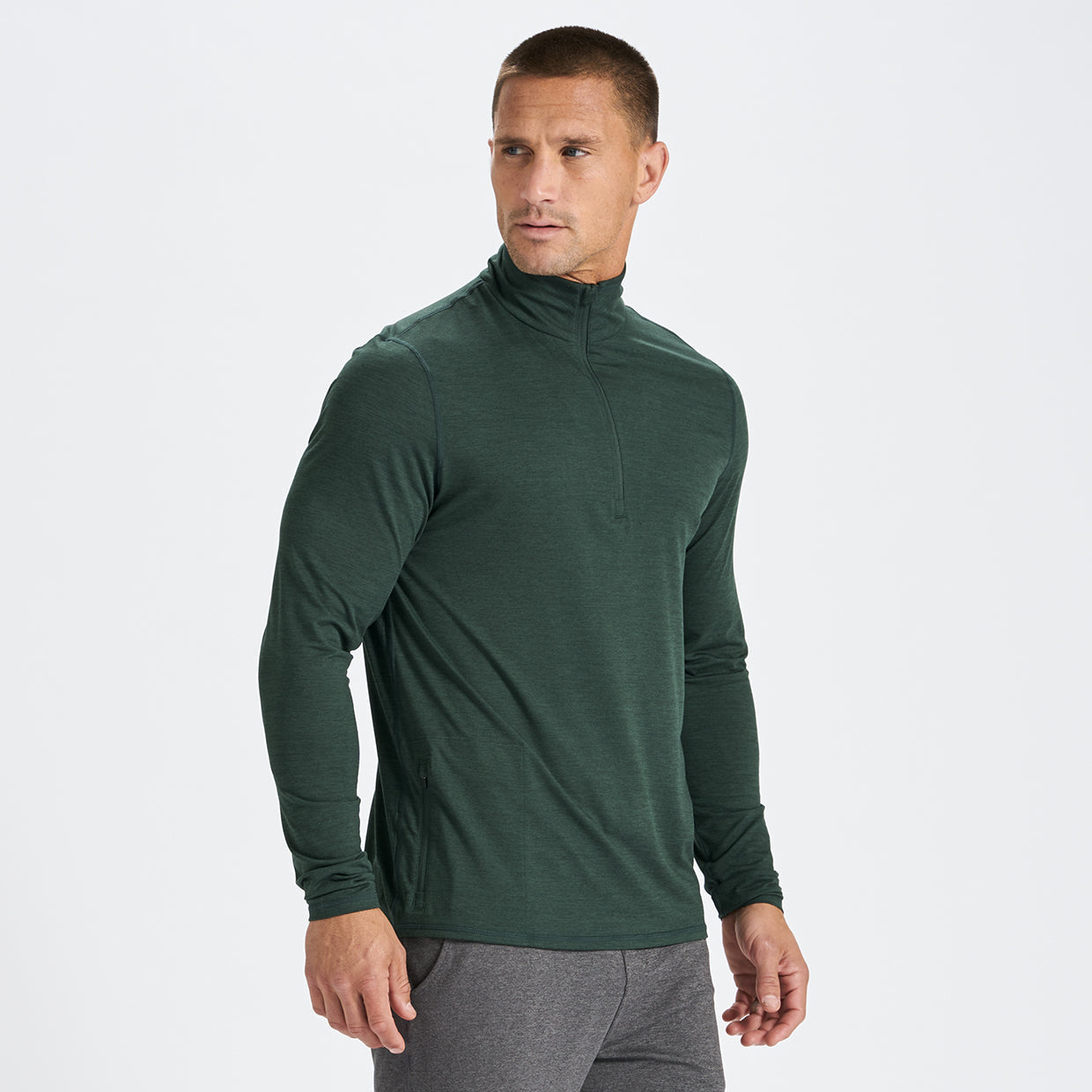 Ease Performance Half Zip | Blackened Green Heather