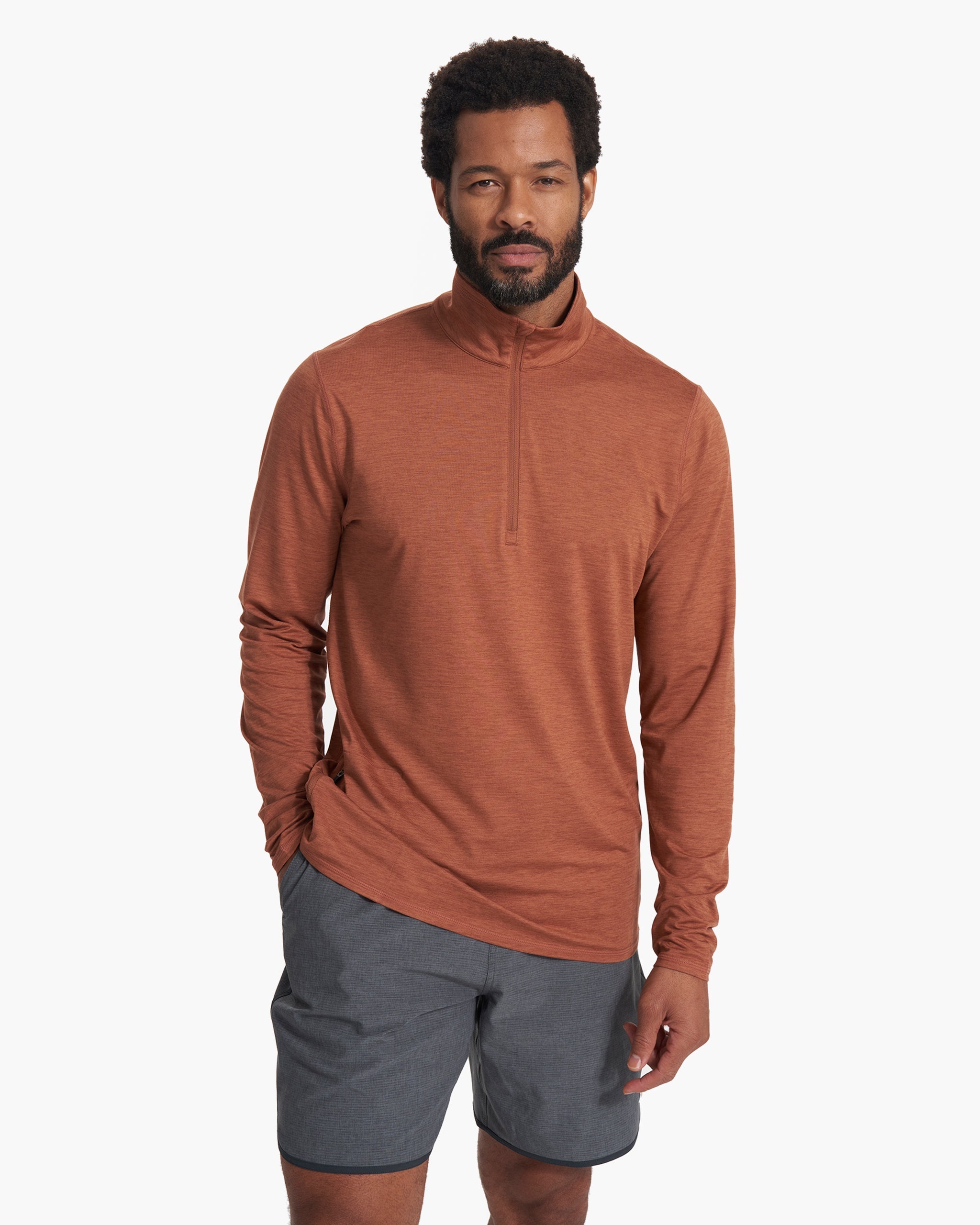 Ease Performance Half Zip | Copper Heather