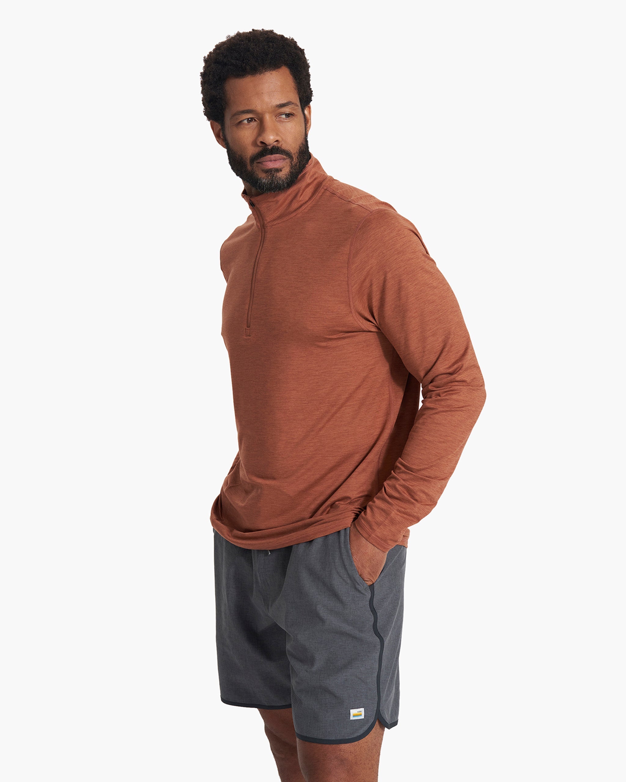 Ease Performance Half Zip | Copper Heather