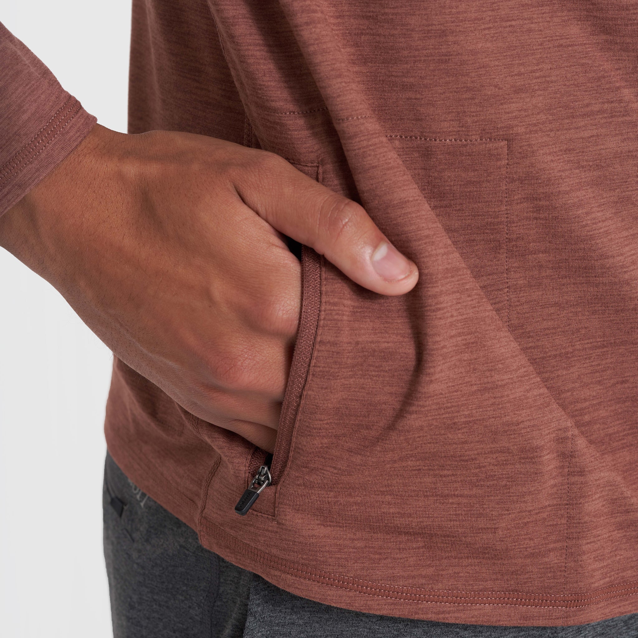 Ease Performance Half Zip | Dark Terracotta Heather