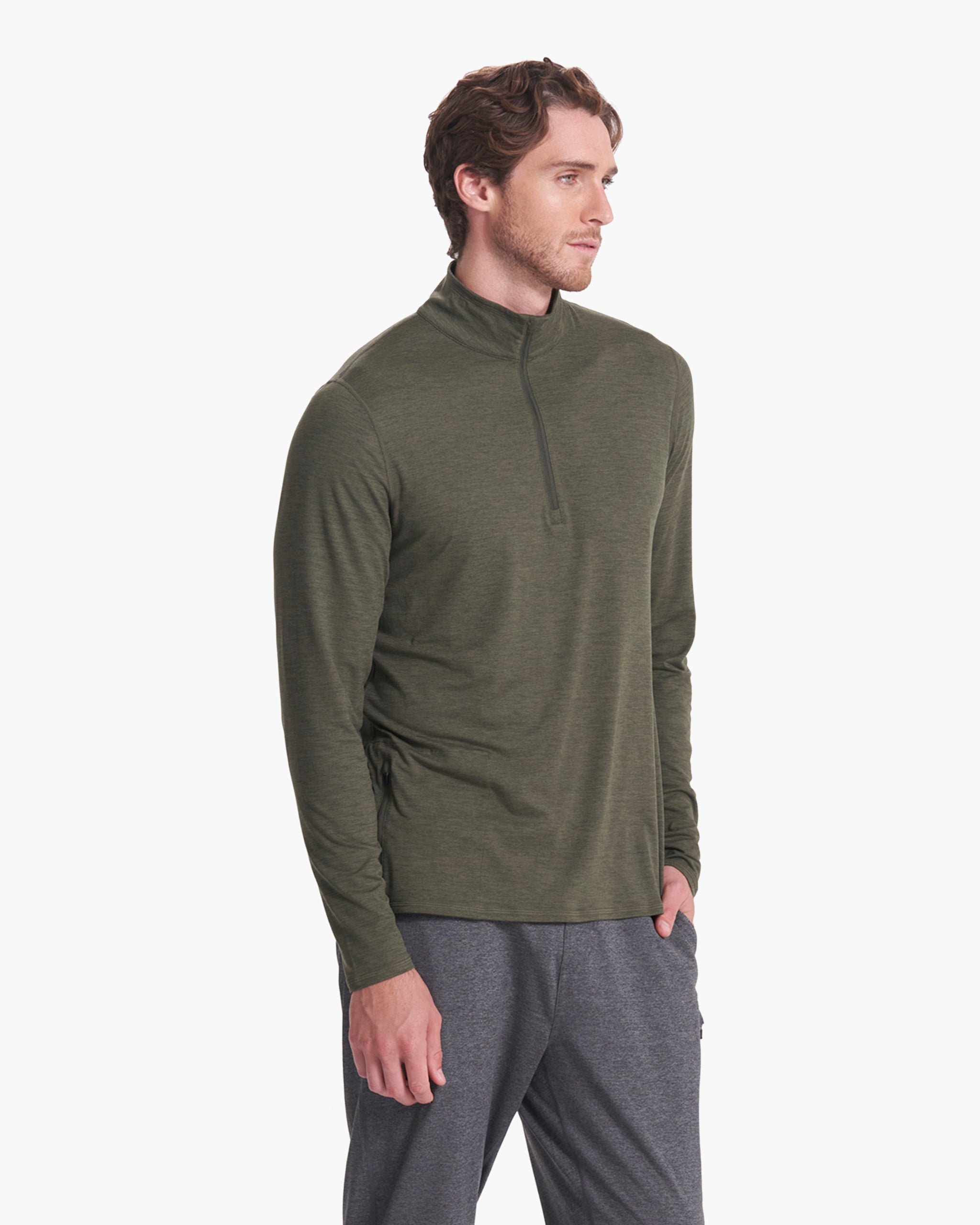 Ease Performance Half Zip | Forest Heather