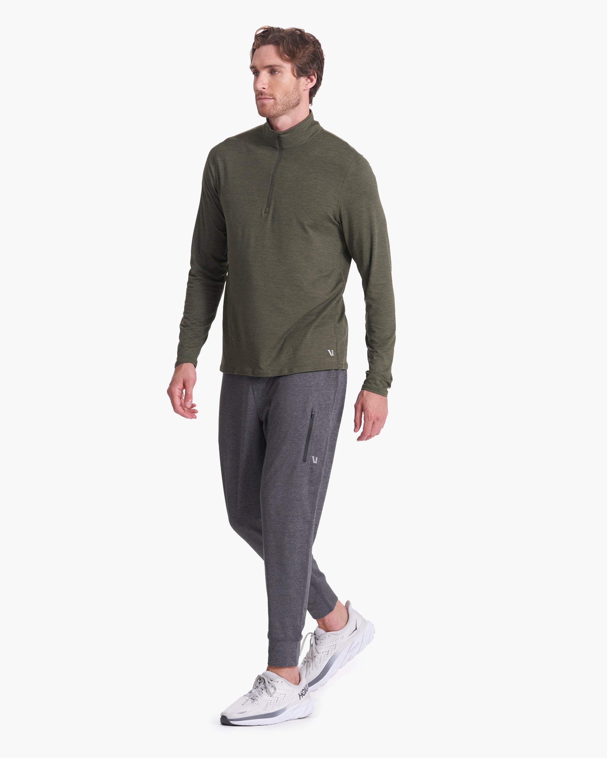 Ease Performance Half Zip | Forest Heather