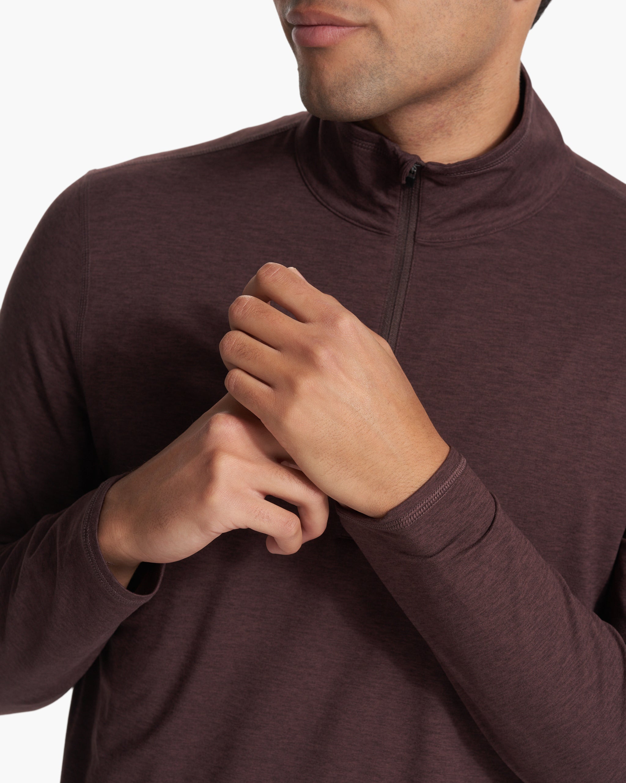 Ease Performance Half Zip | Mahogany Heather