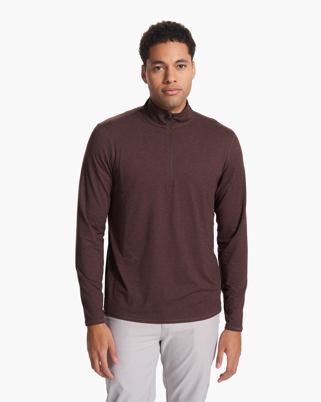 Ease Performance Half Zip | Mahogany Heather
