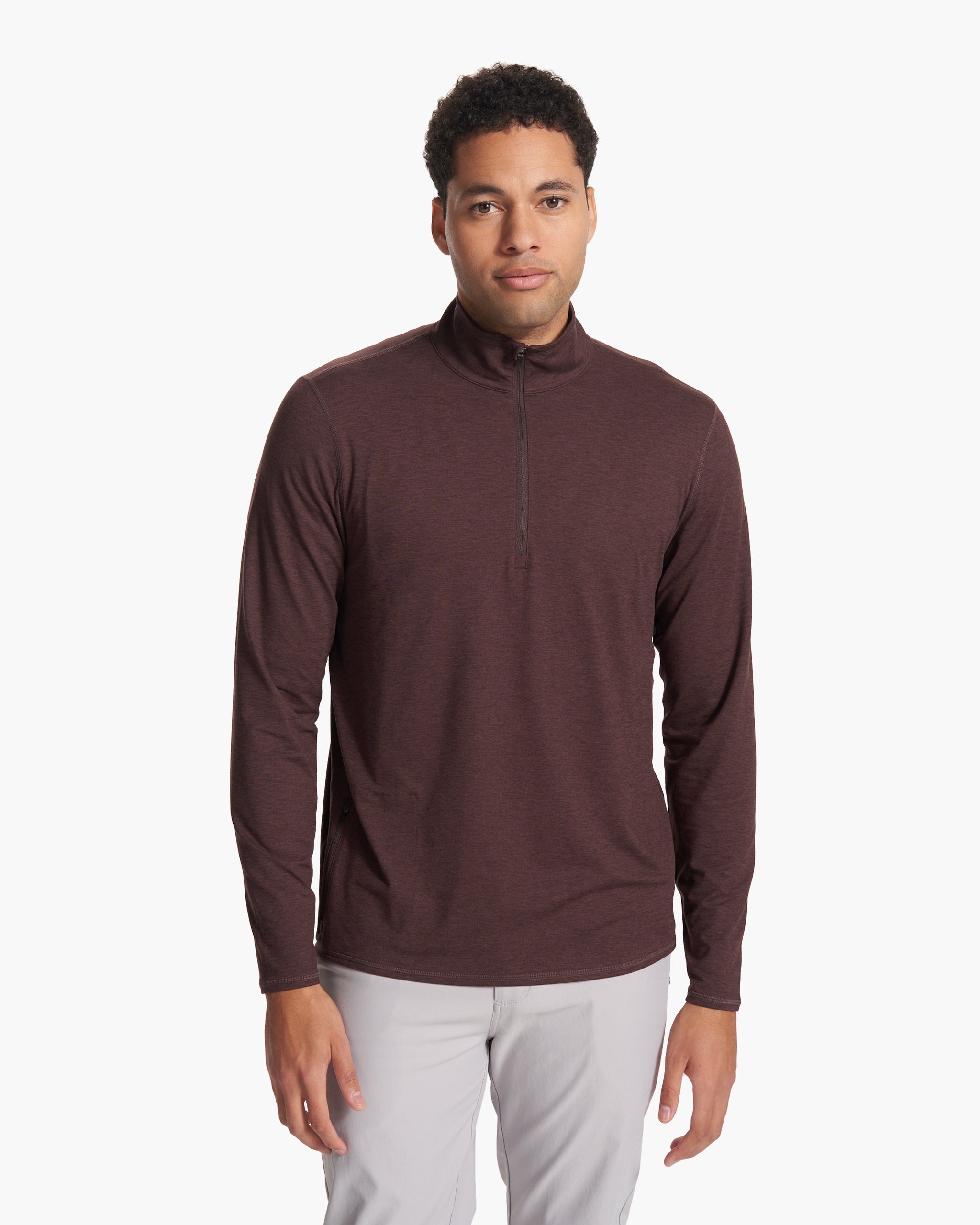 Ease Performance Half Zip | Mahogany Heather