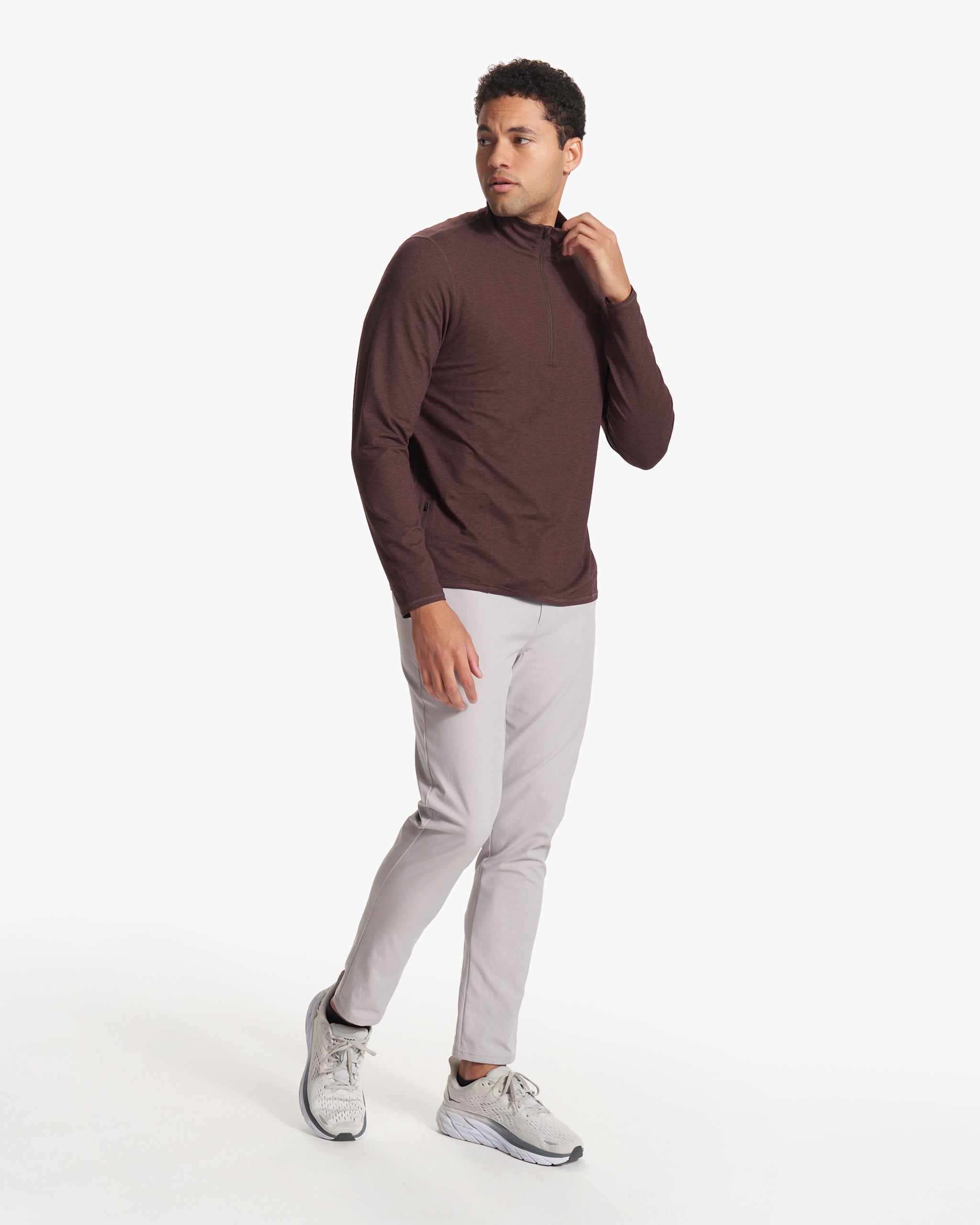 Ease Performance Half Zip | Mahogany Heather