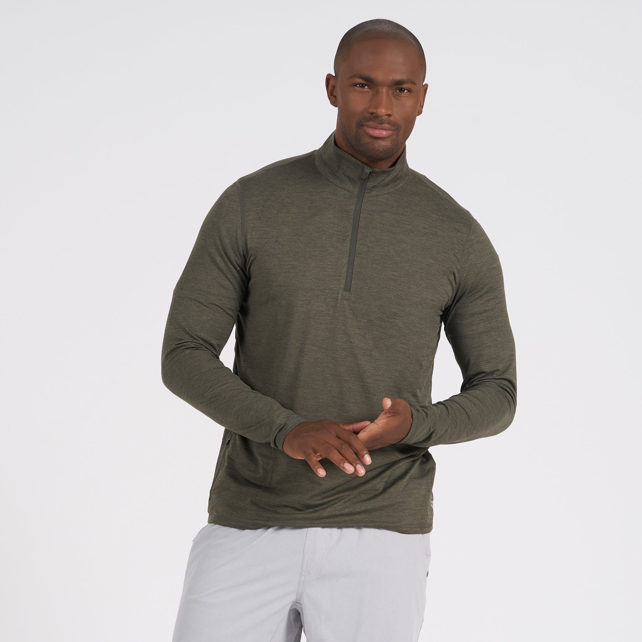 Ease Performance Half Zip | Oregano Heather