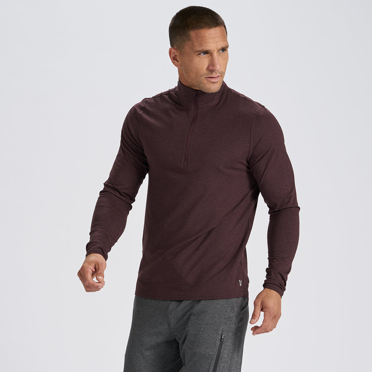 Ease Performance Half Zip | Oxblood Heather