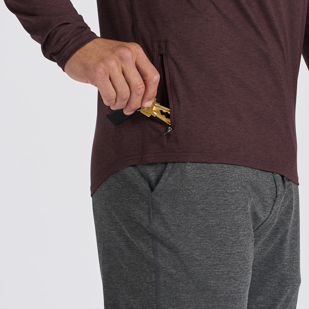 Ease Performance Half Zip | Oxblood Heather