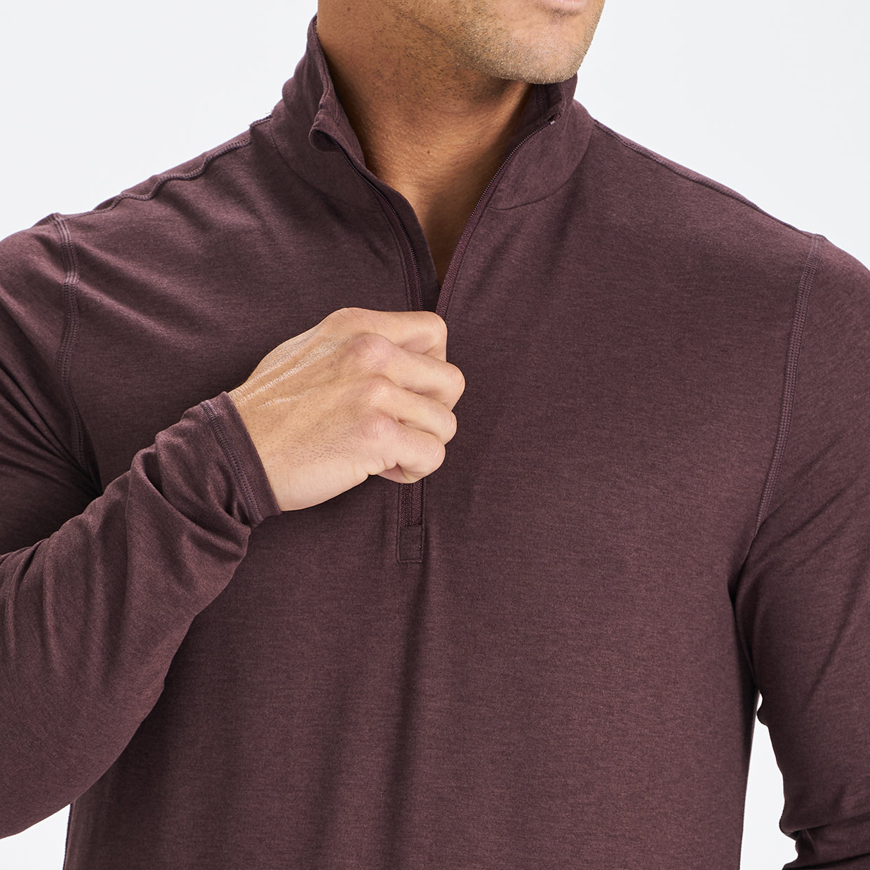 Ease Performance Half Zip | Oxblood Heather