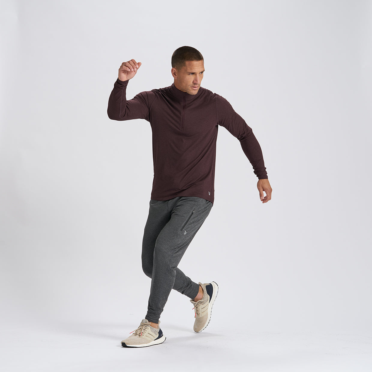 Ease Performance Half Zip | Oxblood Heather