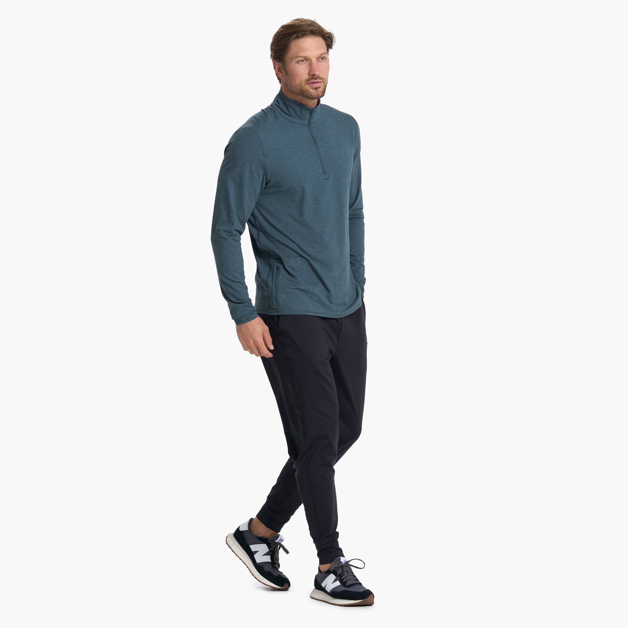 Ease Performance Half Zip | Stone Heather