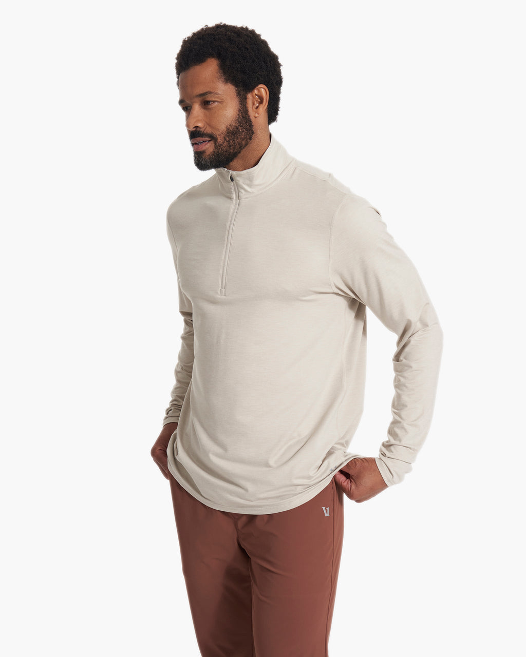 Ease Performance Half Zip | Suede Heather