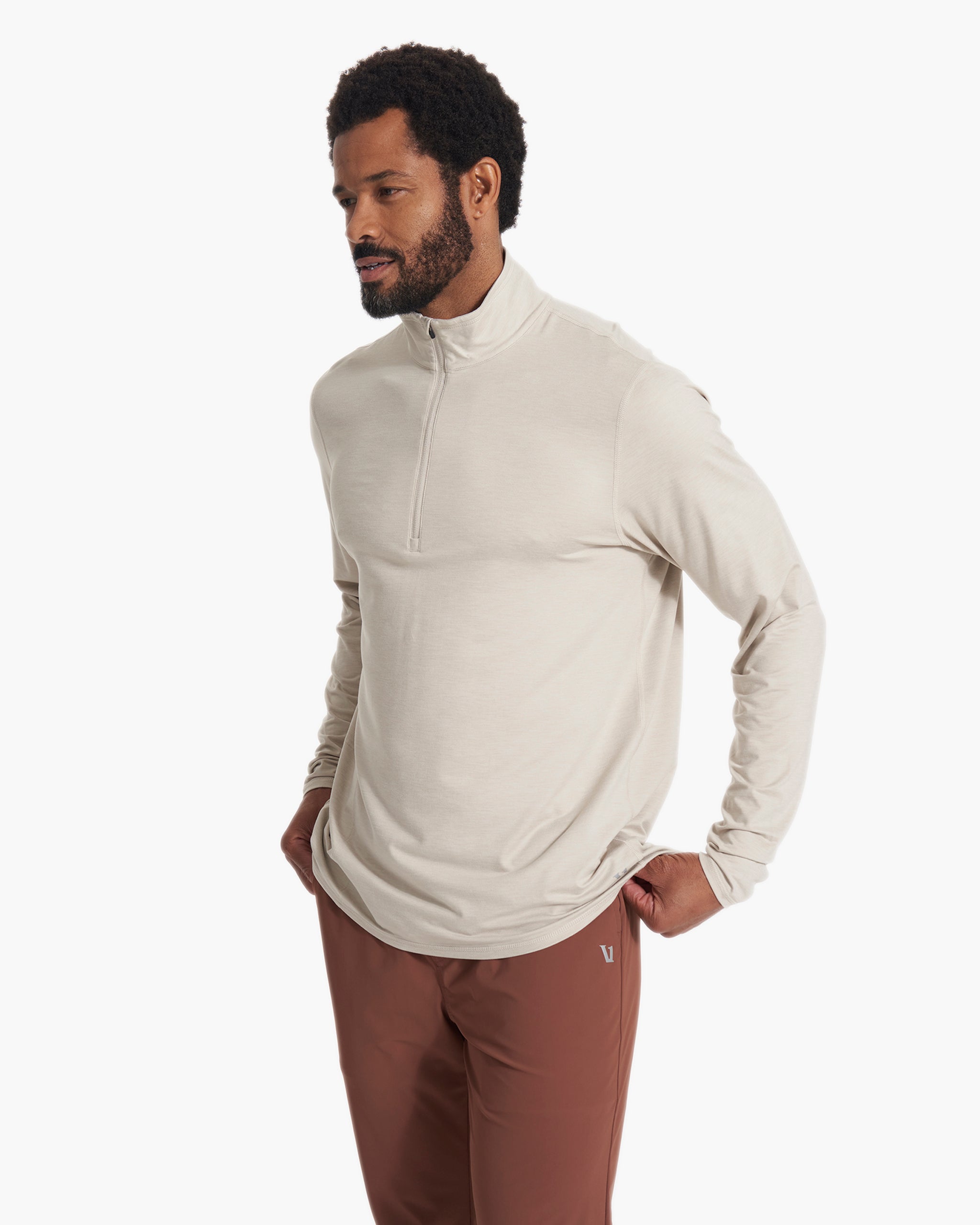 Ease Performance Half Zip | Suede Heather