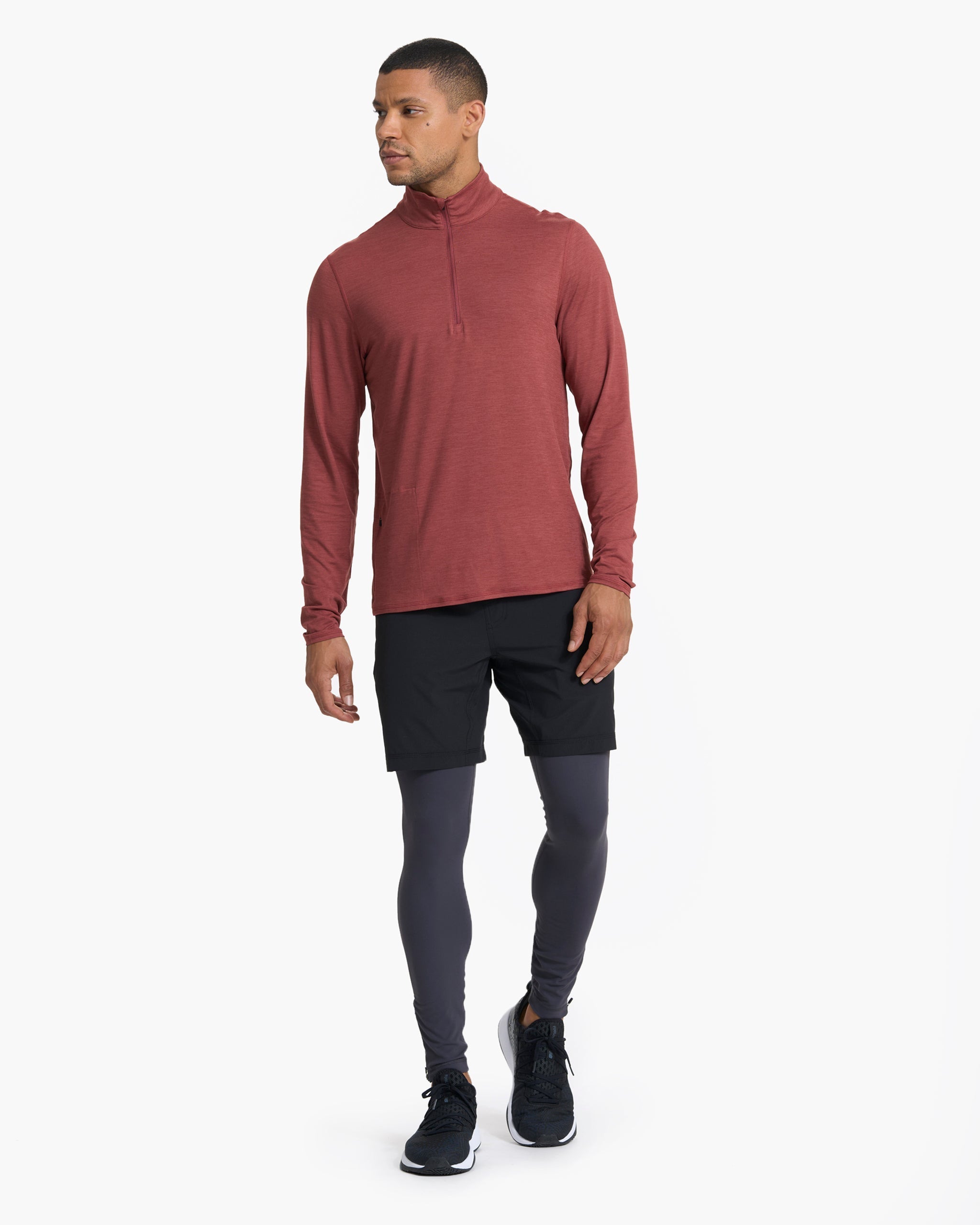 Ease Performance Half Zip | Currant Heather