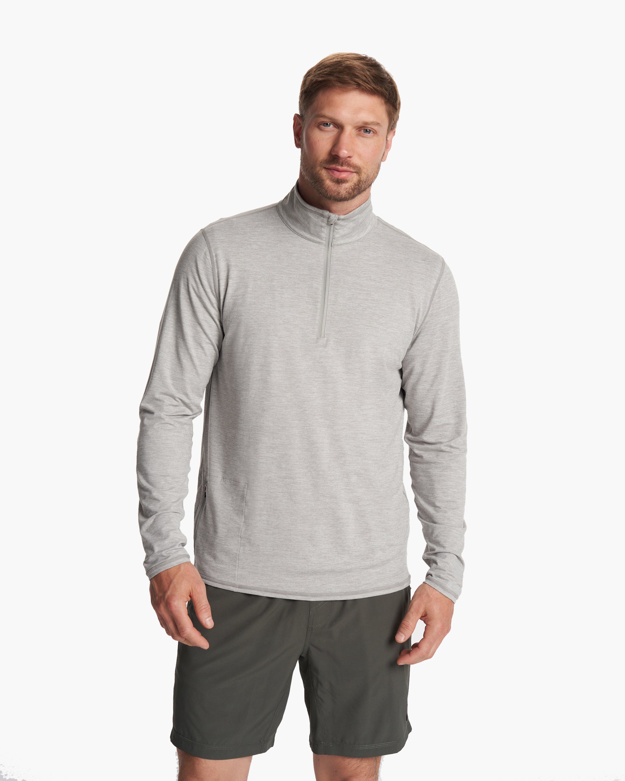 Ease Performance Half Zip | Light Heather Grey