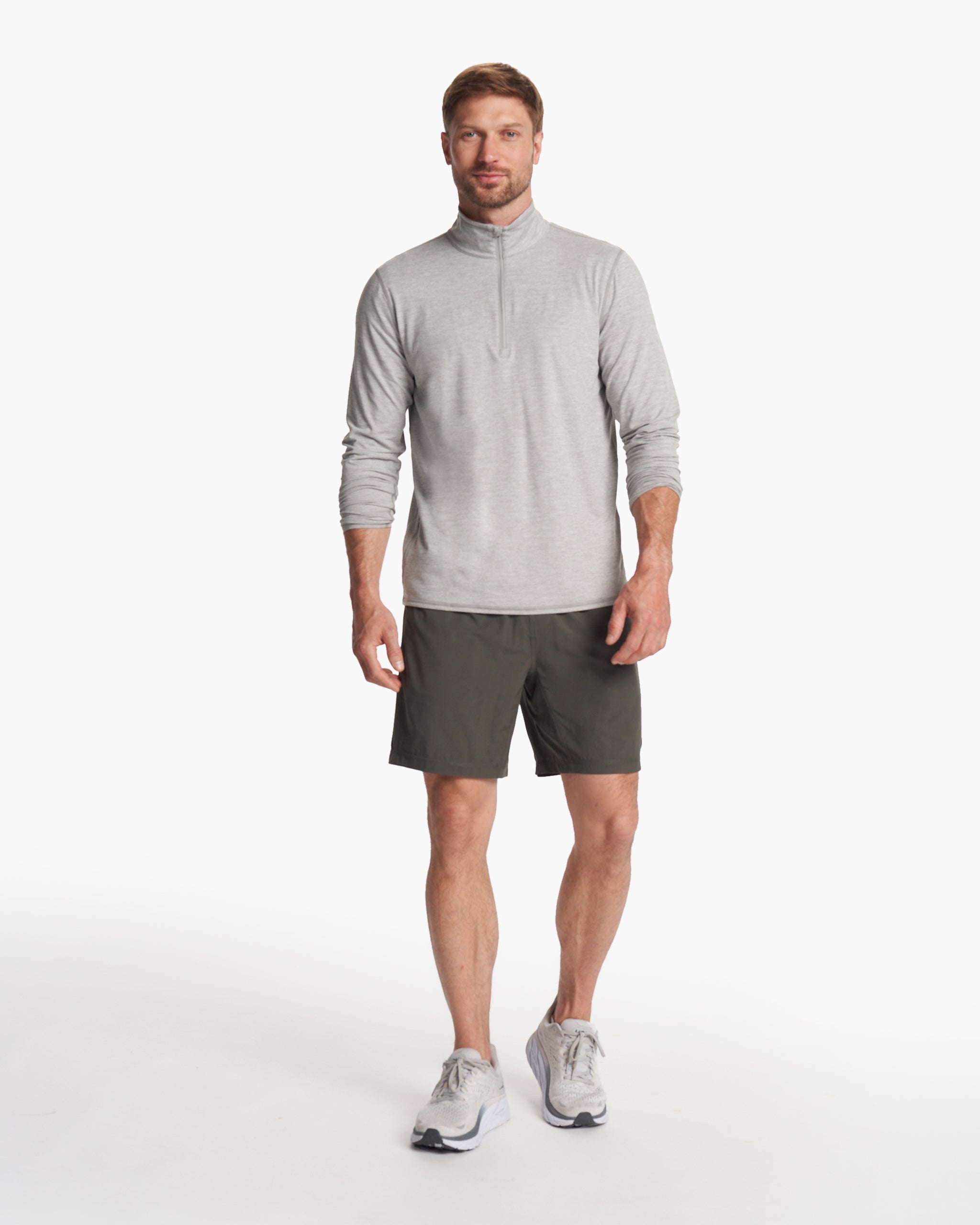 Ease Performance Half Zip | Light Heather Grey