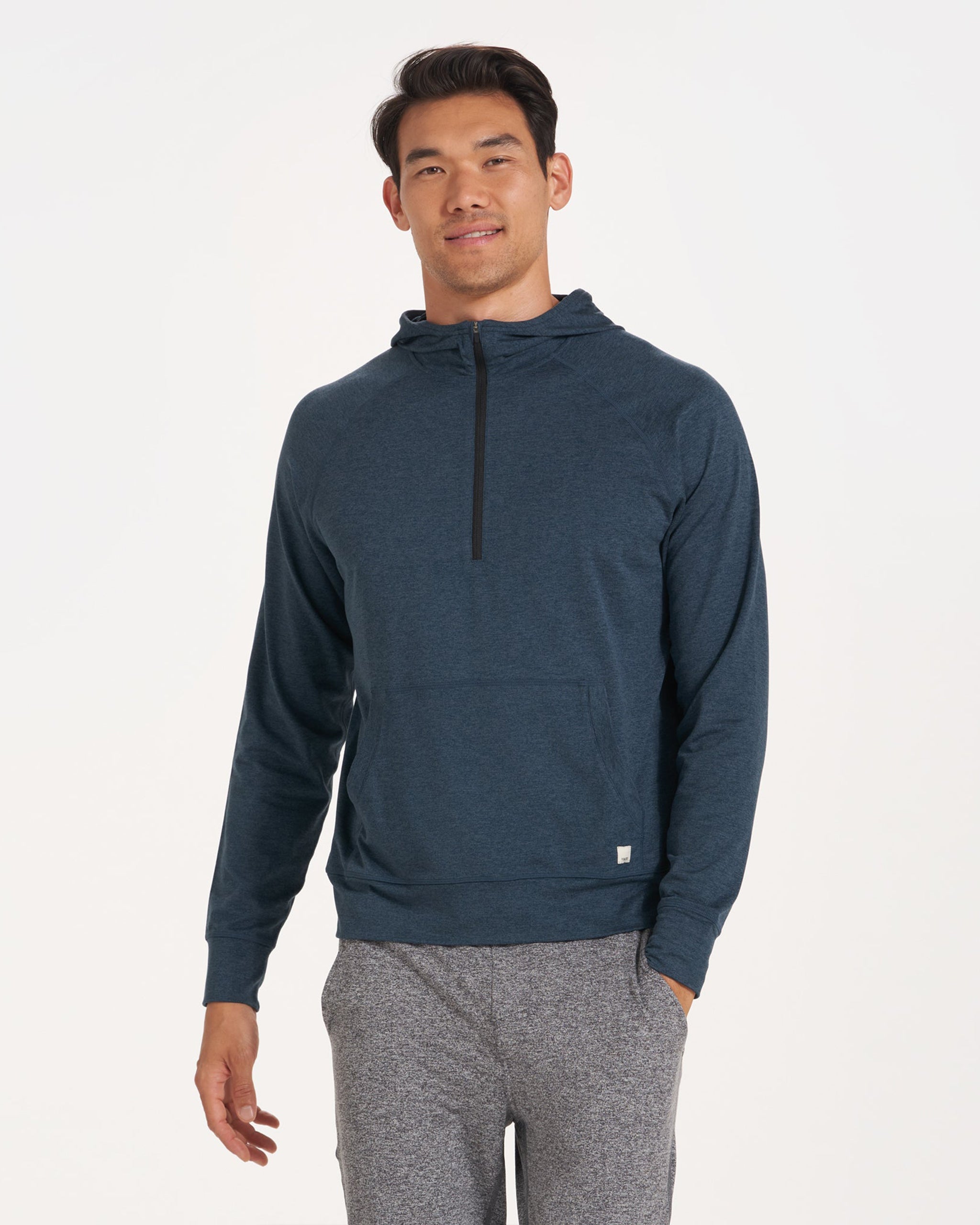 Ponto Performance Half Zip Hoodie | Indigo Heather