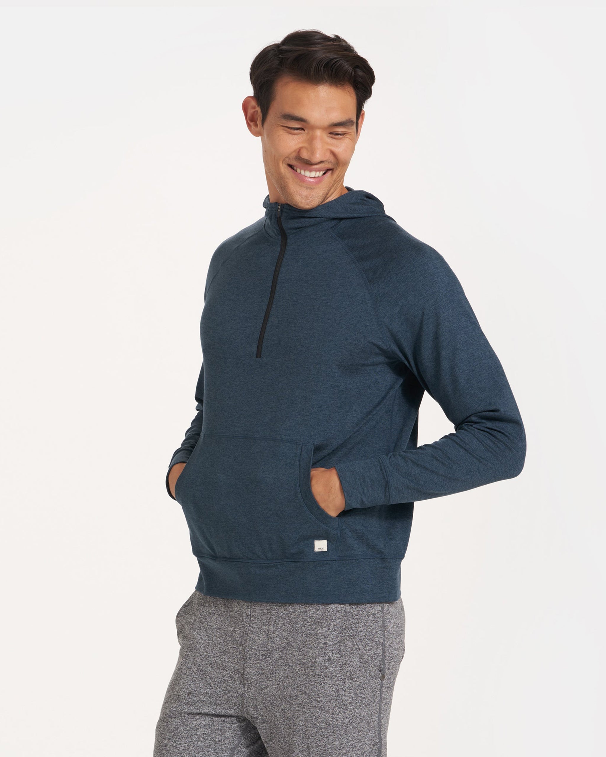 Ponto Performance Half Zip Hoodie | Indigo Heather