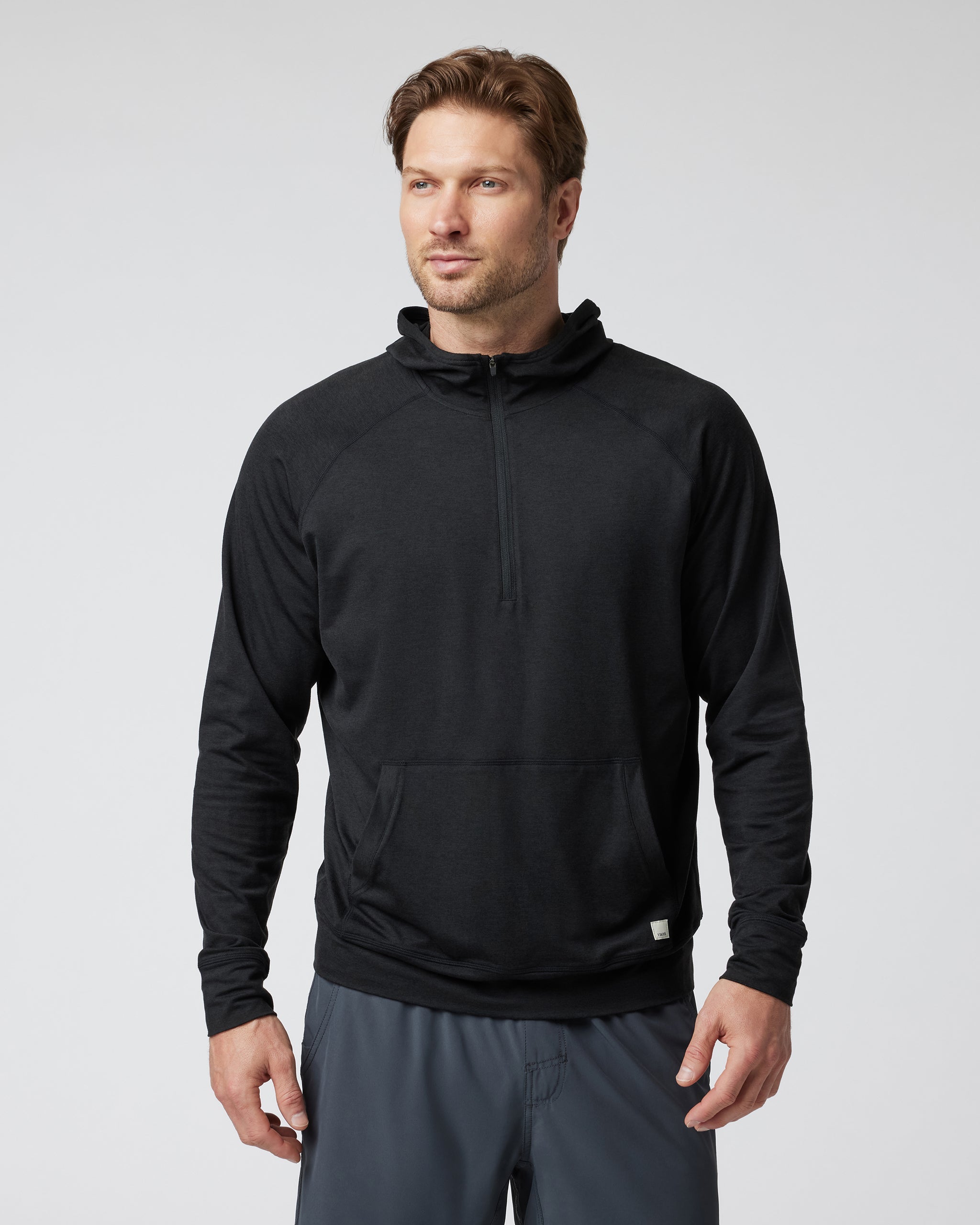 Ponto Performance Half Zip Hoodie | Black Heather