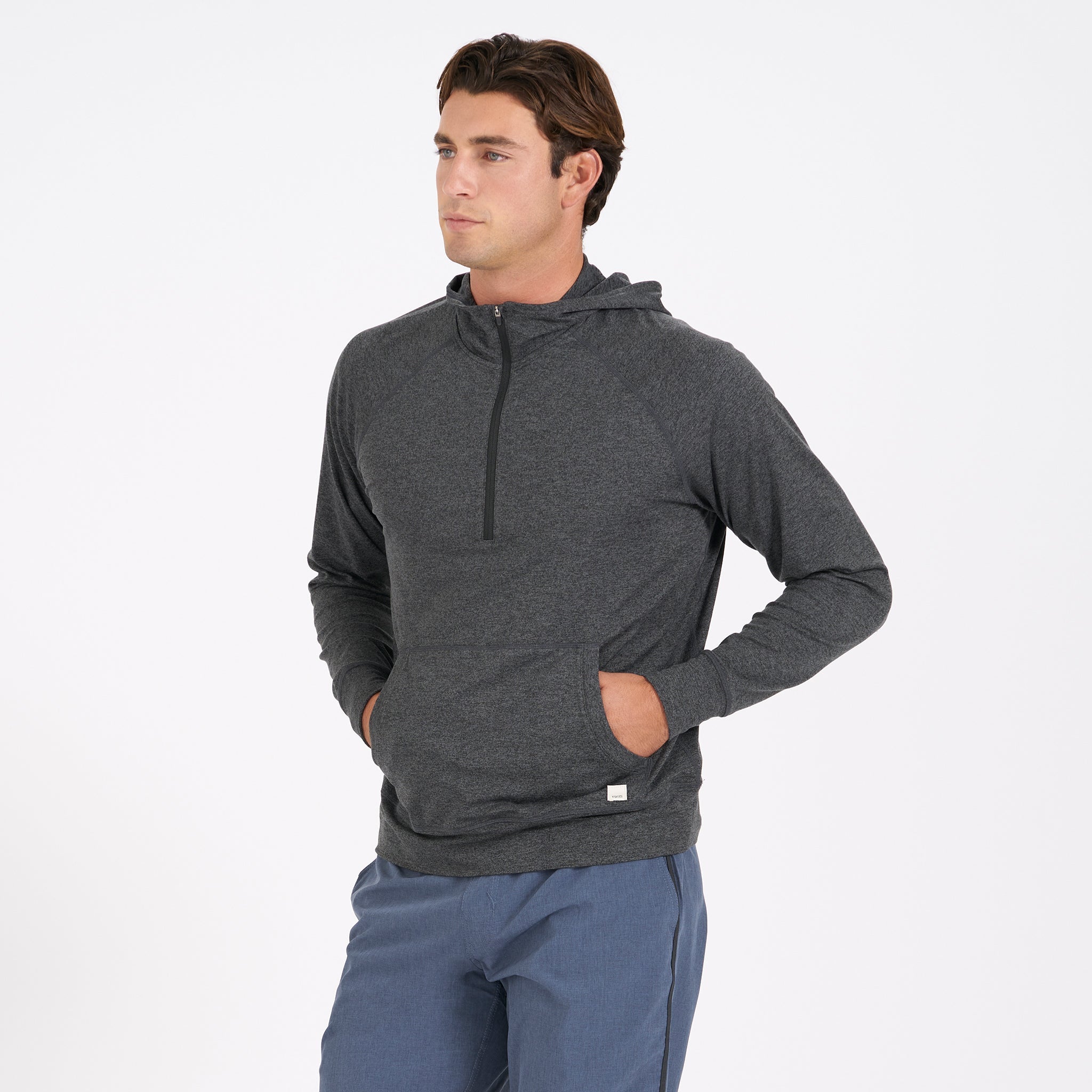 Ponto Performance Half Zip Hoodie | Charcoal Heather