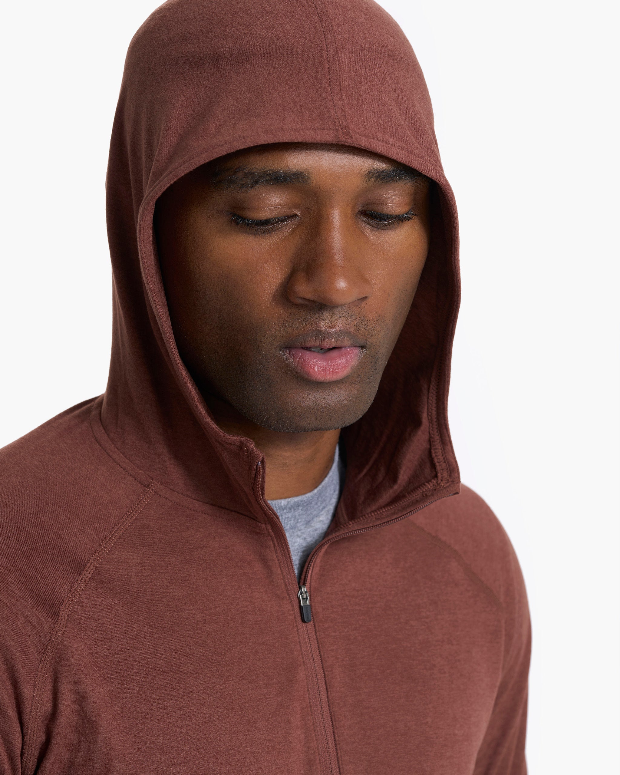 Ponto Performance Half Zip Hoodie | Cedar Heather